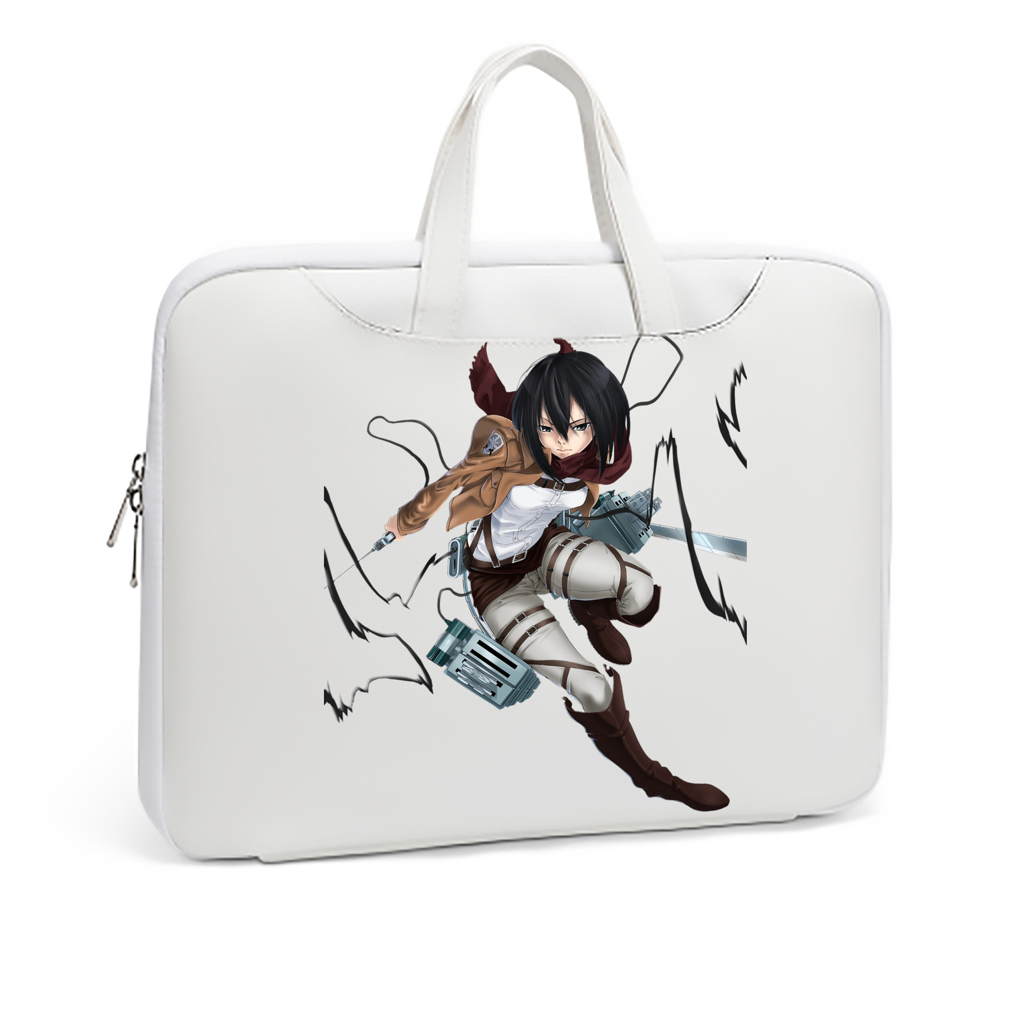 （画像用） 進撃の巨人 ミカサ·アッカーマン Attack on Titan Mikasa Ackerman レザーラップトップバッグ　ノートパソコンケース