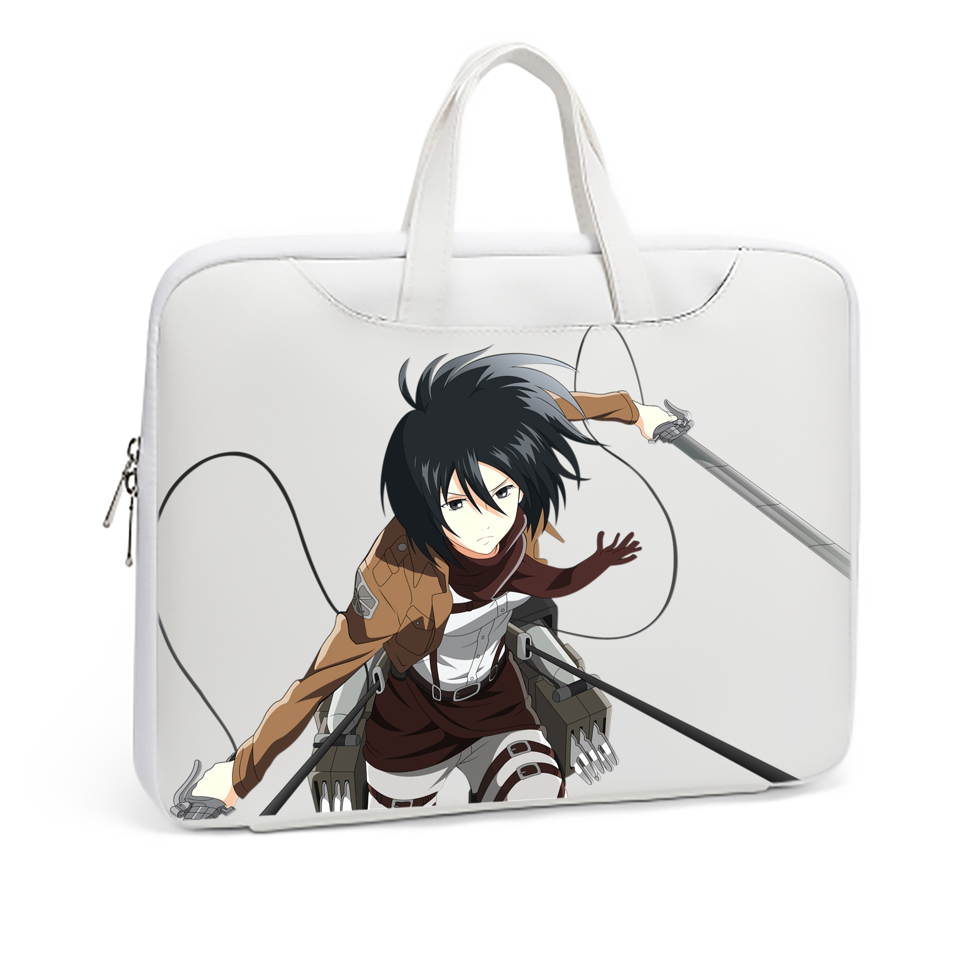 （画像用） 進撃の巨人 ミカサ·アッカーマン Attack on Titan Mikasa Ackerman レザーラップトップバッグ　ノートパソコンケース