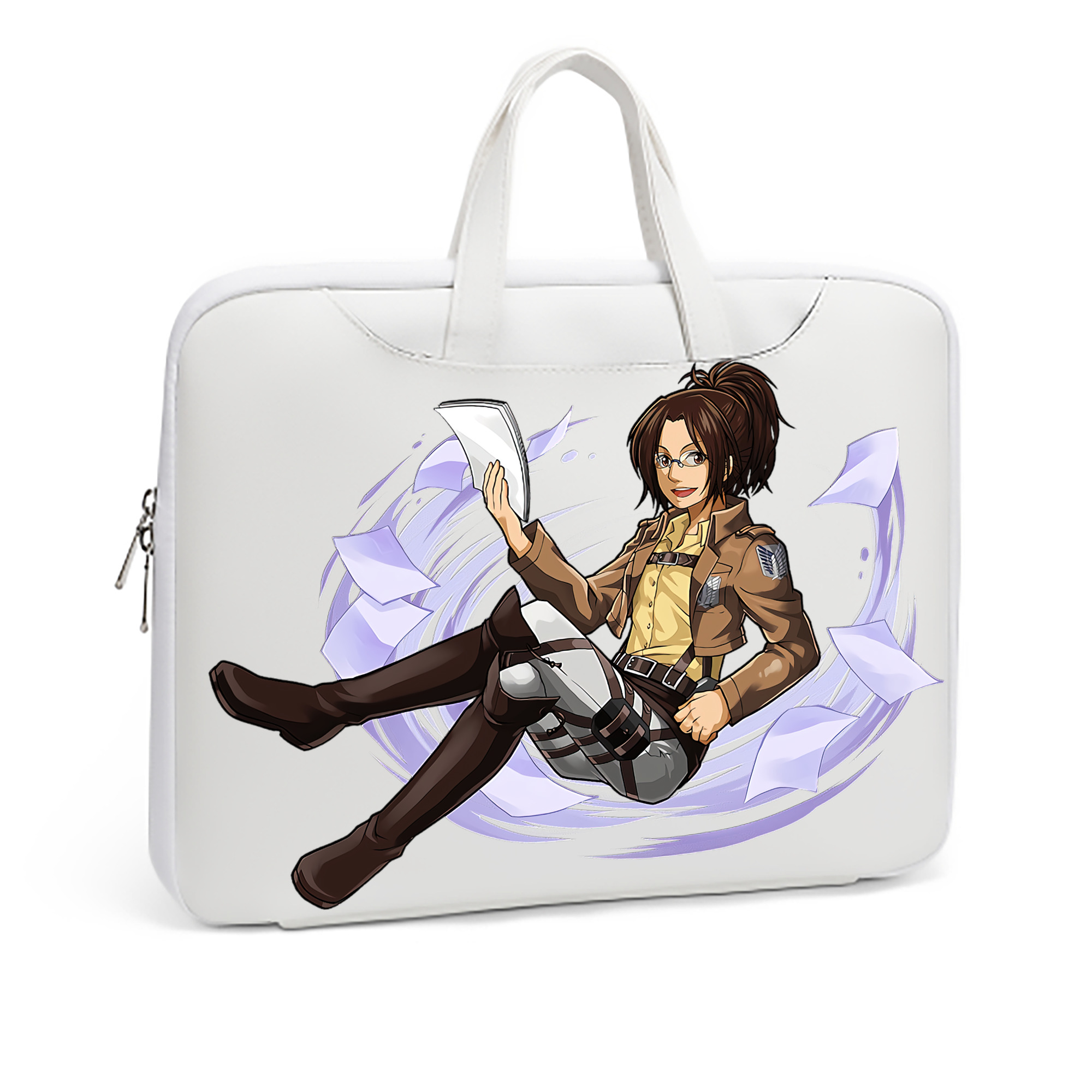 （画像用） 進撃の巨人 ハンジ·ゾエ Attack on Titan Hanji Zoe レザーラップトップバッグ　ノートパソコンケース