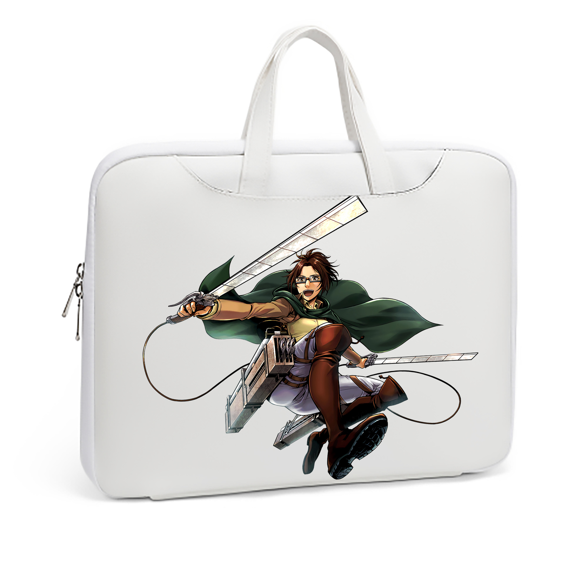 （画像用） 進撃の巨人 ハンジ·ゾエ Attack on Titan Hanji Zoe レザーラップトップバッグ　ノートパソコンケース