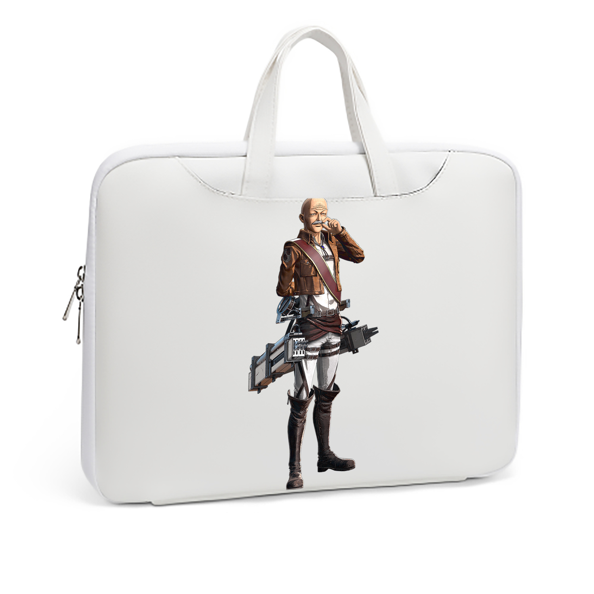 （画像用） 進撃の巨人 ドット·ピクシス Attack on Titan Dot Pixis レザーラップトップバッグ　ノートパソコンケース