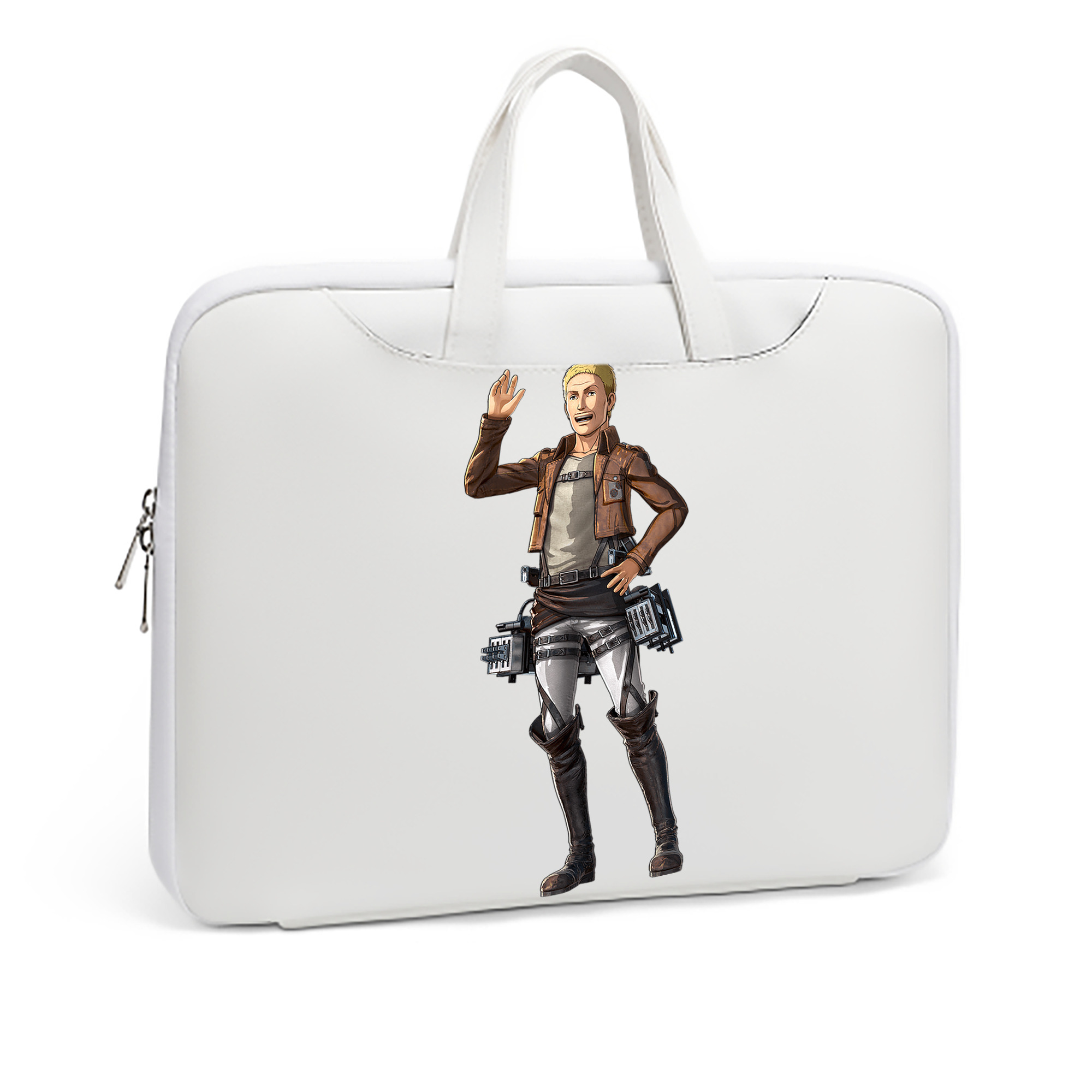 （画像用） 進撃の巨人 ハンネス Attack on Titan Hannes レザーラップトップバッグ　ノートパソコンケース