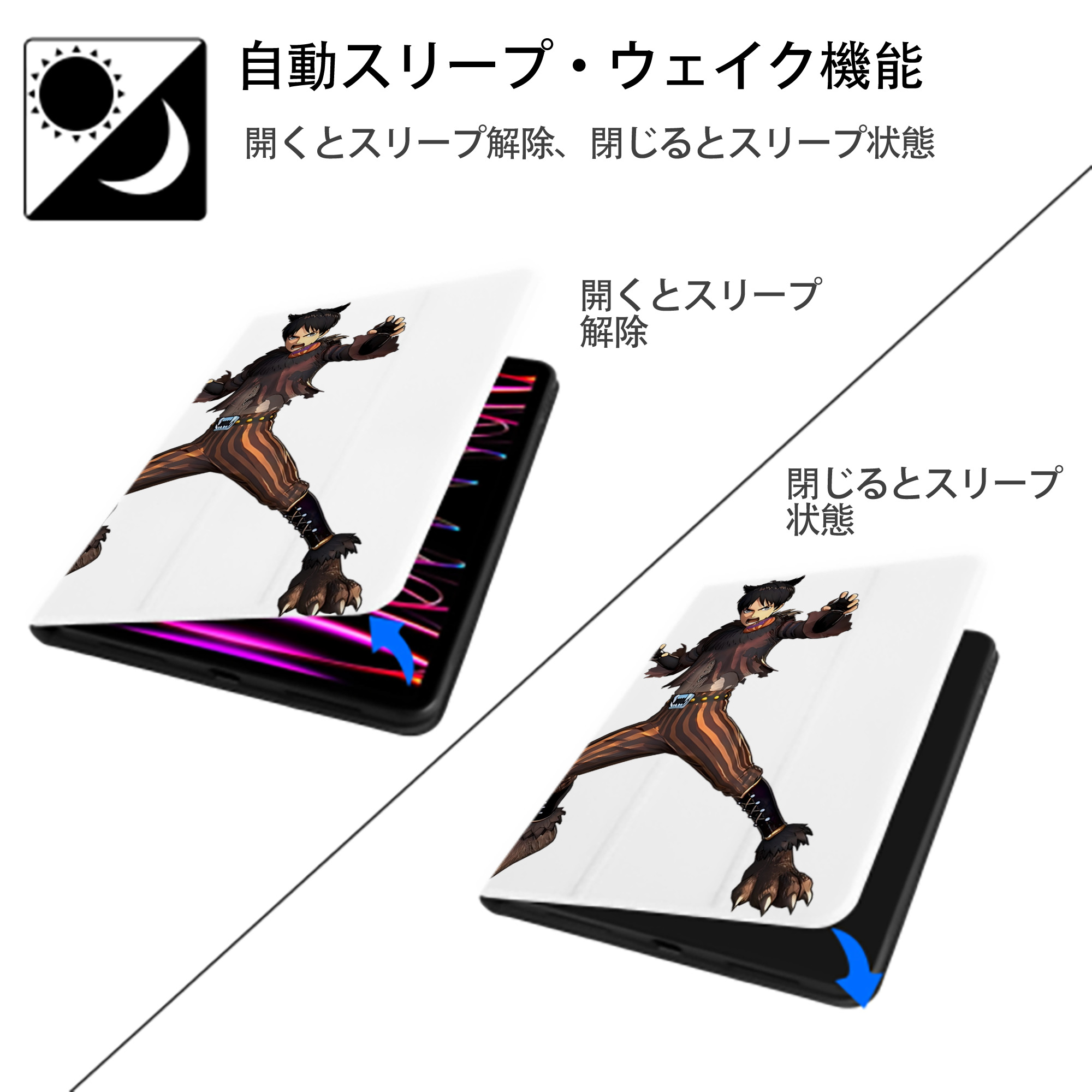 進撃の巨人 エレン･イェーガー Attack on Titan Eren Jäger IPad ケース ペン収納付き 三つ折りスタンド PUレザー×シリコン 対応機種9.5/10.5/10.9インチ