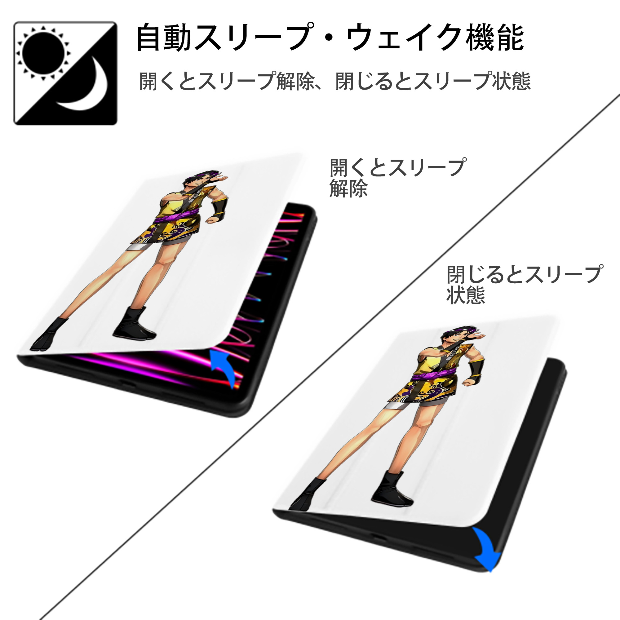 進撃の巨人 リヴァイ·アッカーマン Attack on Titan Levi Ackerman IPad ケース ペン収納付き 三つ折りスタンド PUレザー×シリコン 対応機種9.5/10.5/10.9インチ