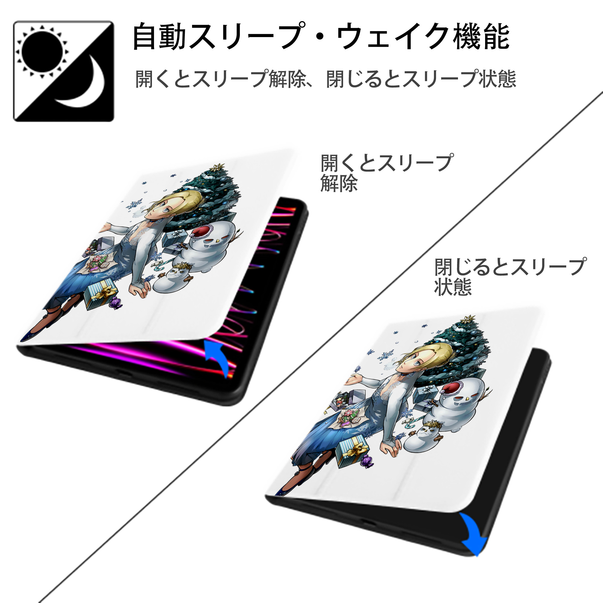 進撃の巨人 アニ・レオンハート Attack on Titan Annie Leonhart IPad ケース ペン収納付き 三つ折りスタンド PUレザー×シリコン 対応機種9.5/10.5/10.9インチ