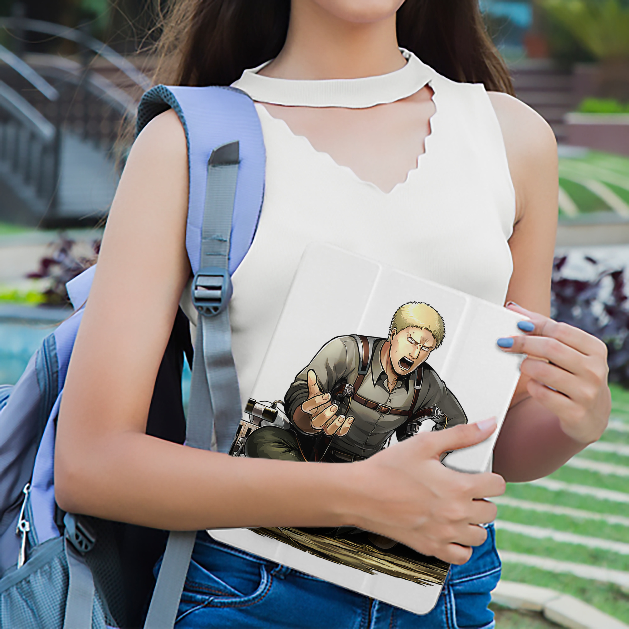 進撃の巨人 ライナー・ブラウン Attack on Titan Reiner Braun IPad ケース ペン収納付き 三つ折りスタンド PUレザー×シリコン 対応機種9.5/10.5/10.9インチ