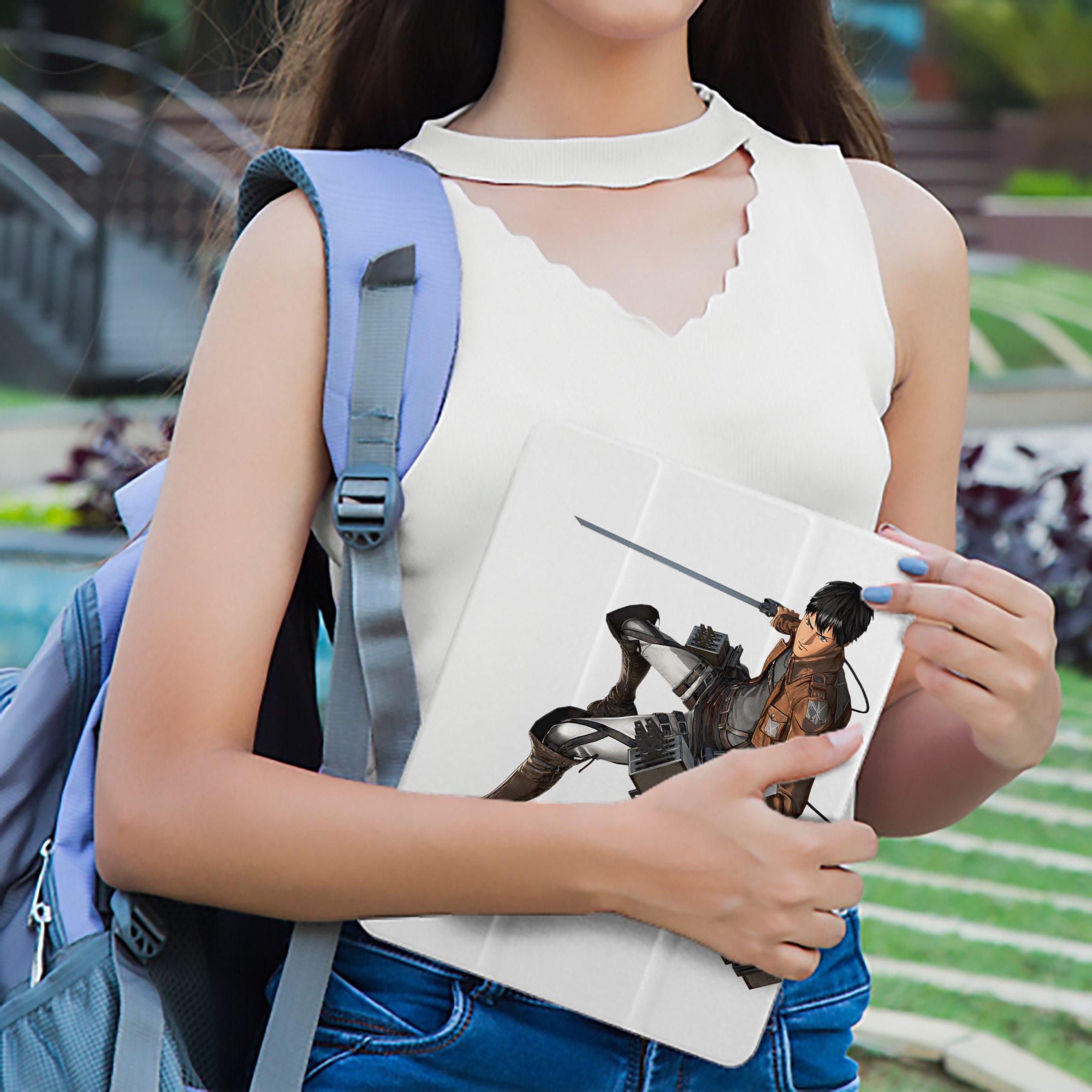 進撃の巨人 ベルトルト・フーバー Attack on Titan Bertholdt Hoover IPad ケース ペン収納付き 三つ折りスタンド PUレザー×シリコン 対応機種9.5/10.5/10.9インチ