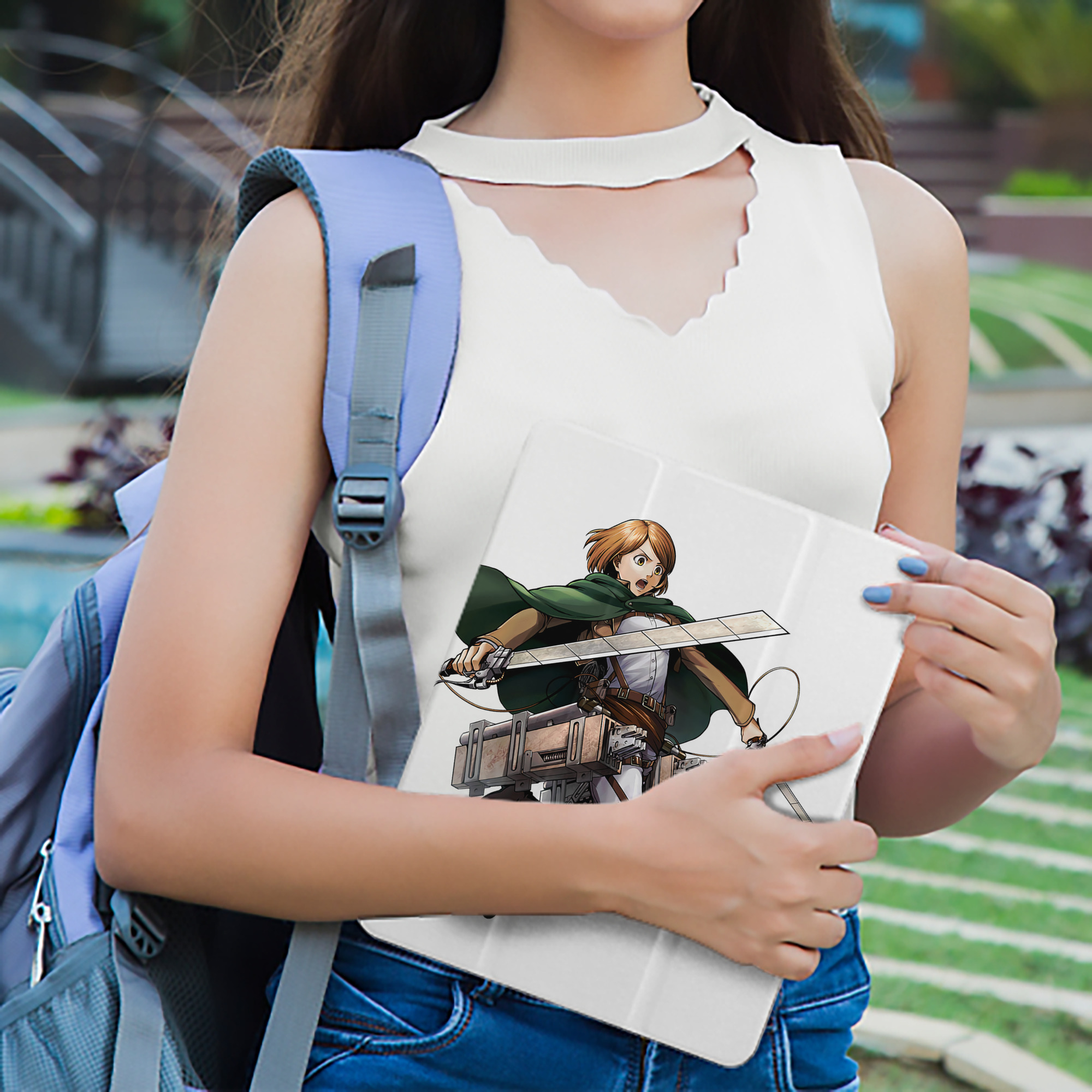 進撃の巨人 ペトラ·ラル Attack on Titan Petra Rall IPad ケース ペン収納付き 三つ折りスタンド PUレザー×シリコン 対応機種9.5/10.5/10.9インチ