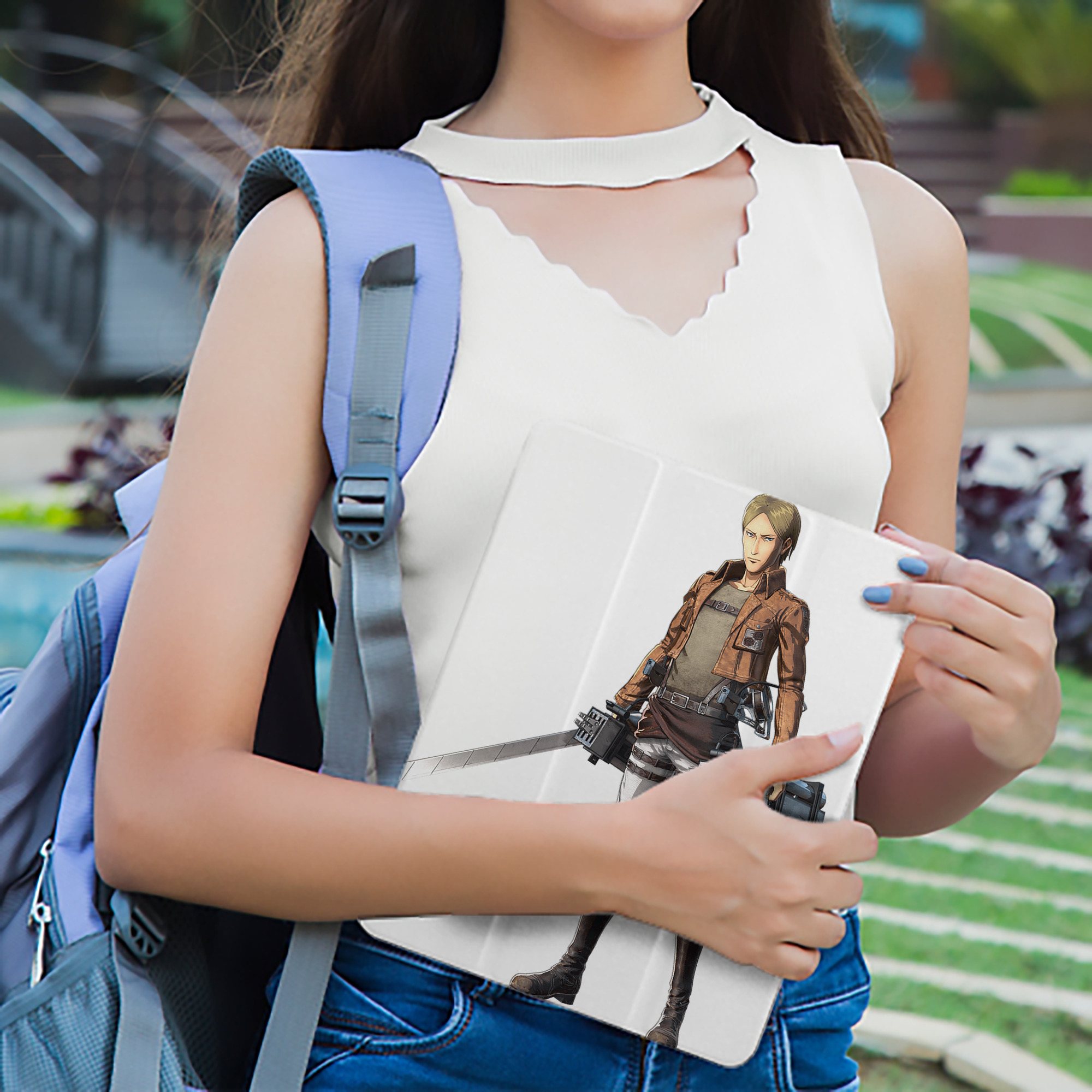 進撃の巨人 Attack on Titan IPad ケース ペン収納付き 三つ折りスタンド PUレザー×シリコン 対応機種9.5/10.5/10.9インチ