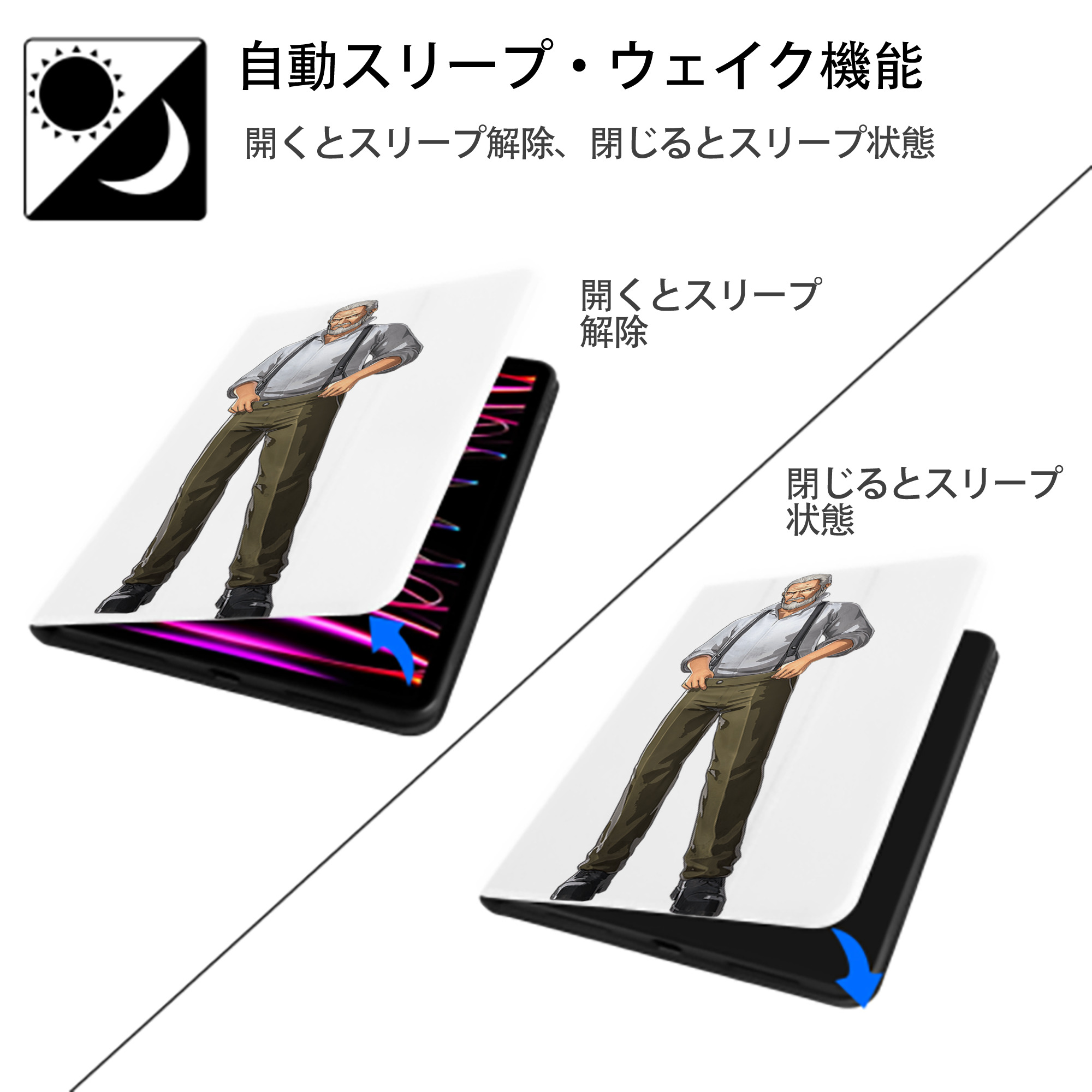 進撃の巨人 Attack on Titan IPad ケース ペン収納付き 三つ折りスタンド PUレザー×シリコン 対応機種9.5/10.5/10.9インチ