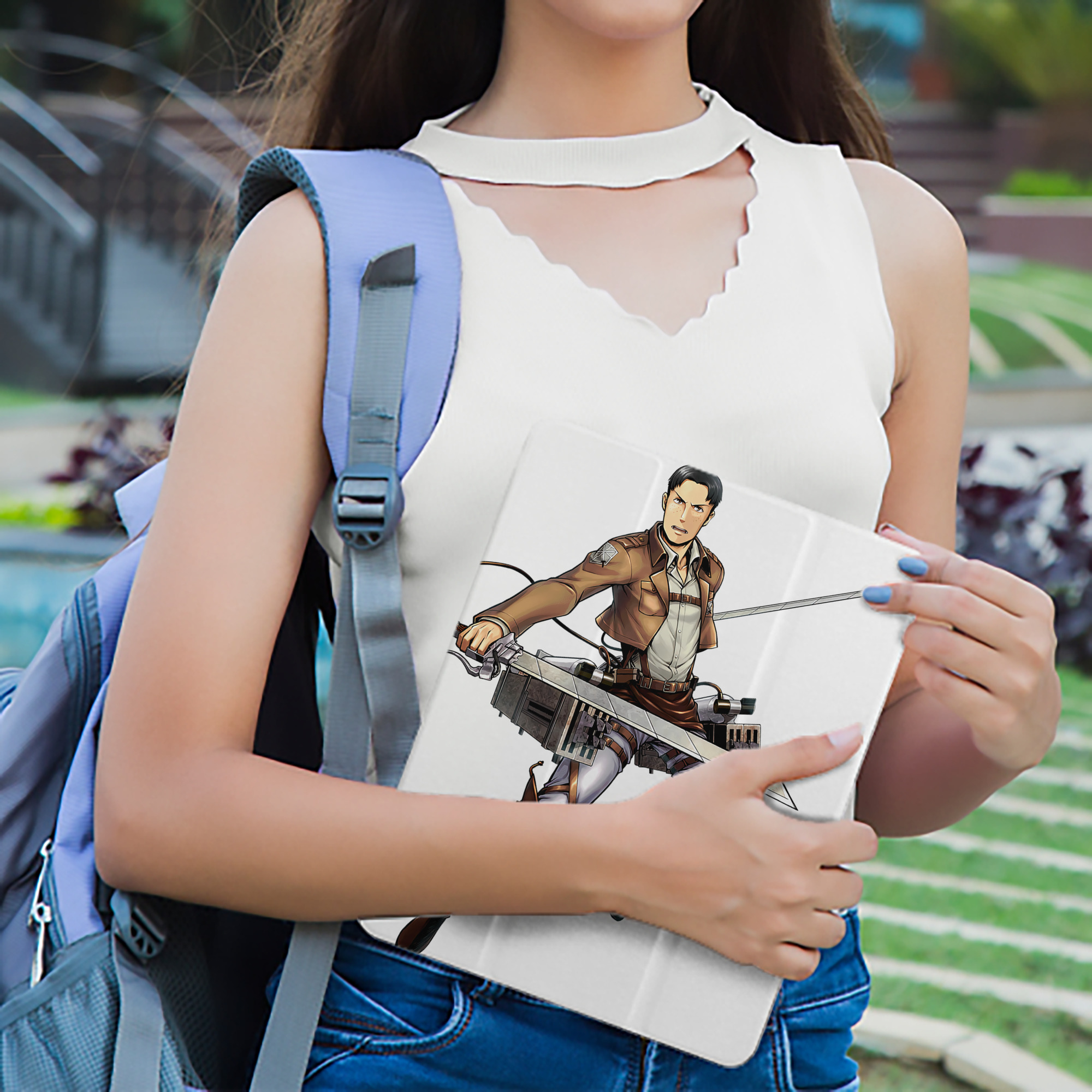 進撃の巨人 Attack on Titan IPad ケース ペン収納付き 三つ折りスタンド PUレザー×シリコン 対応機種9.5/10.5/10.9インチ