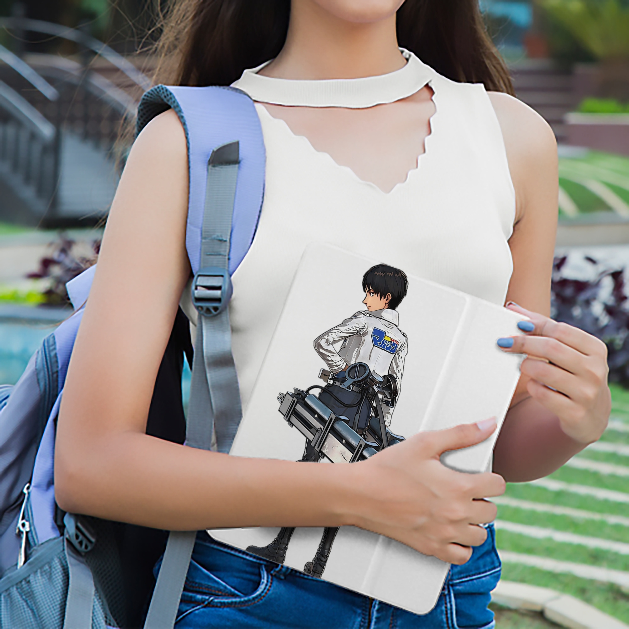 進撃の巨人 エレン･イェーガー Attack on Titan Eren Jäger IPad ケース ペン収納付き 三つ折りスタンド PUレザー×シリコン 対応機種9.5/10.5/10.9インチ