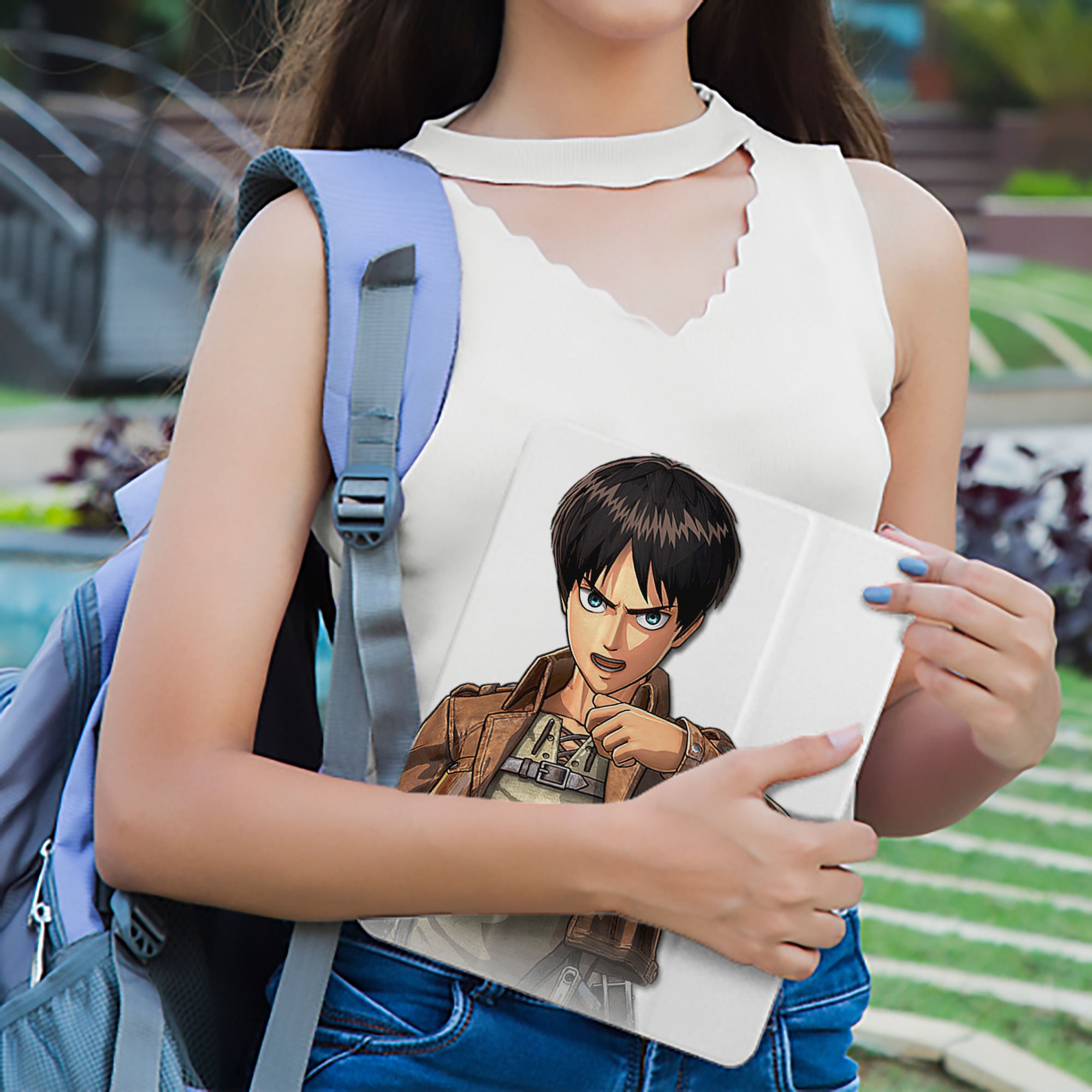 進撃の巨人 エレン･イェーガー Attack on Titan Eren Jäger IPad ケース ペン収納付き 三つ折りスタンド PUレザー×シリコン 対応機種9.5/10.5/10.9インチ
