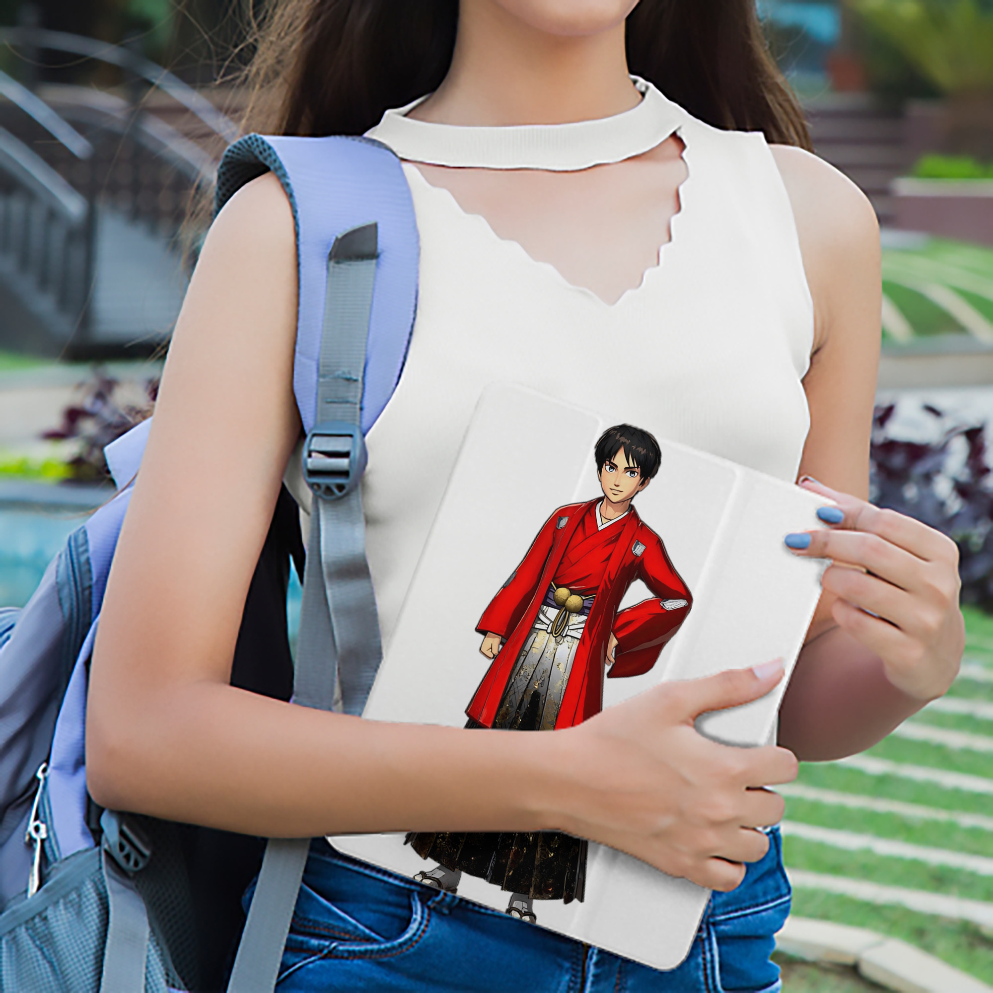 進撃の巨人 エレン･イェーガー Attack on Titan Eren Jäger IPad ケース ペン収納付き 三つ折りスタンド PUレザー×シリコン 対応機種9.5/10.5/10.9インチ