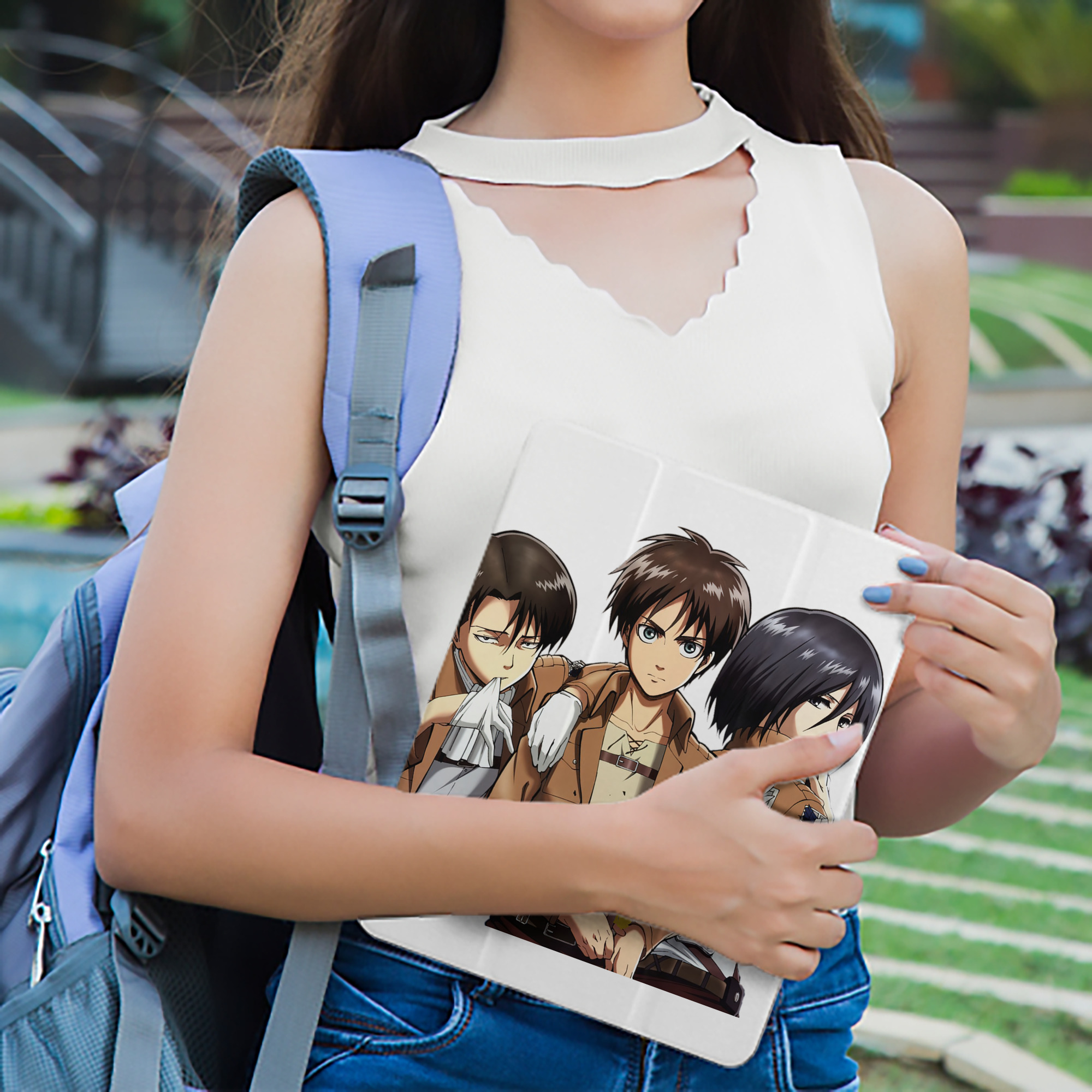 進撃の巨人 エレン･イェーガー Attack on Titan Eren Jäger IPad ケース ペン収納付き 三つ折りスタンド PUレザー×シリコン 対応機種9.5/10.5/10.9インチ