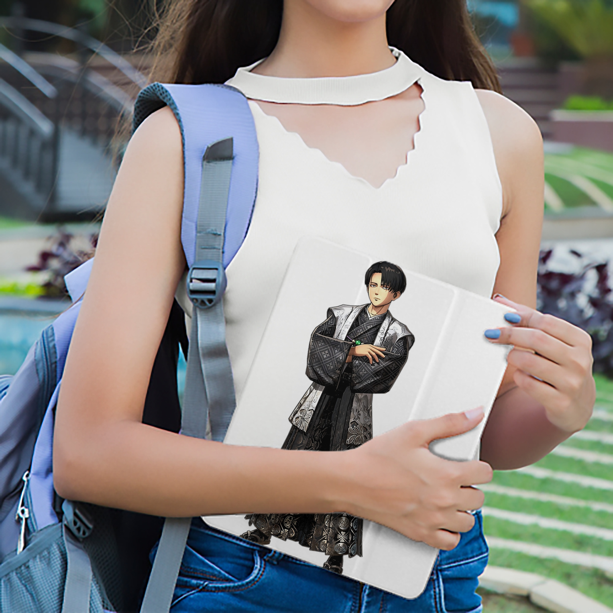 進撃の巨人 リヴァイ·アッカーマン Attack on Titan Levi Ackerman IPad ケース ペン収納付き 三つ折りスタンド PUレザー×シリコン 対応機種9.5/10.5/10.9インチ