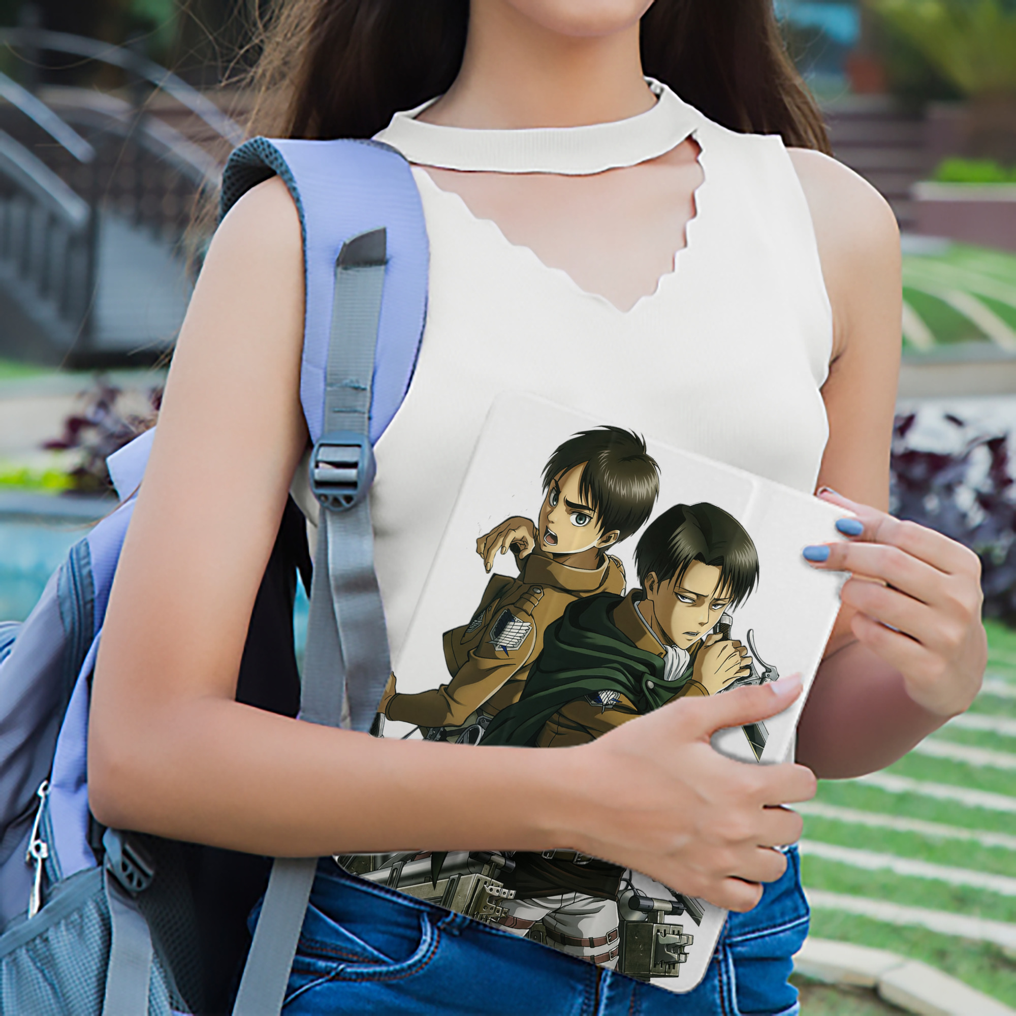 進撃の巨人 リヴァイ·アッカーマン Attack on Titan Levi Ackerman IPad ケース ペン収納付き 三つ折りスタンド PUレザー×シリコン 対応機種9.5/10.5/10.9インチ