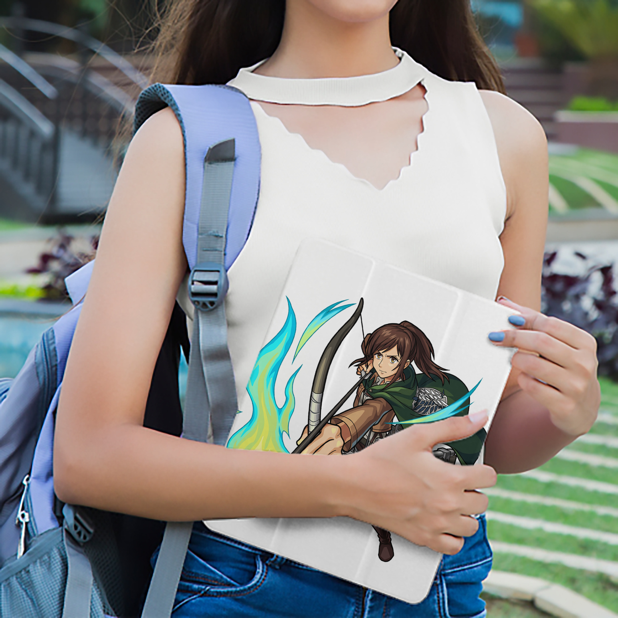 進撃の巨人 サシャ·ブラウス Attack on Titan Sasha Blaus IPad ケース ペン収納付き 三つ折りスタンド PUレザー×シリコン 対応機種9.5/10.5/10.9インチ