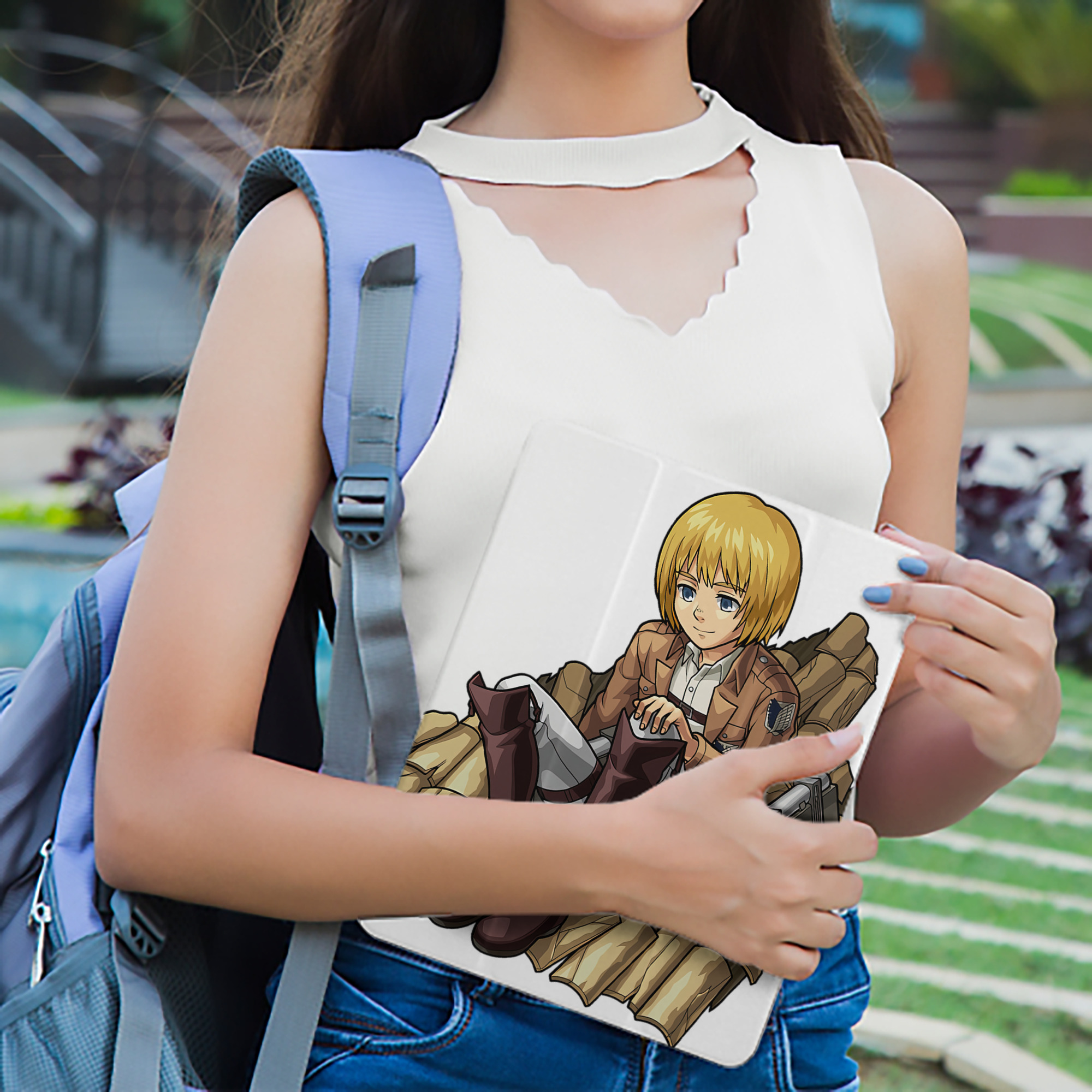 進撃の巨人 アルミン·アルレルト Attack on Titan Armin Arlert IPad ケース ペン収納付き 三つ折りスタンド PUレザー×シリコン 対応機種9.5/10.5/10.9インチ
