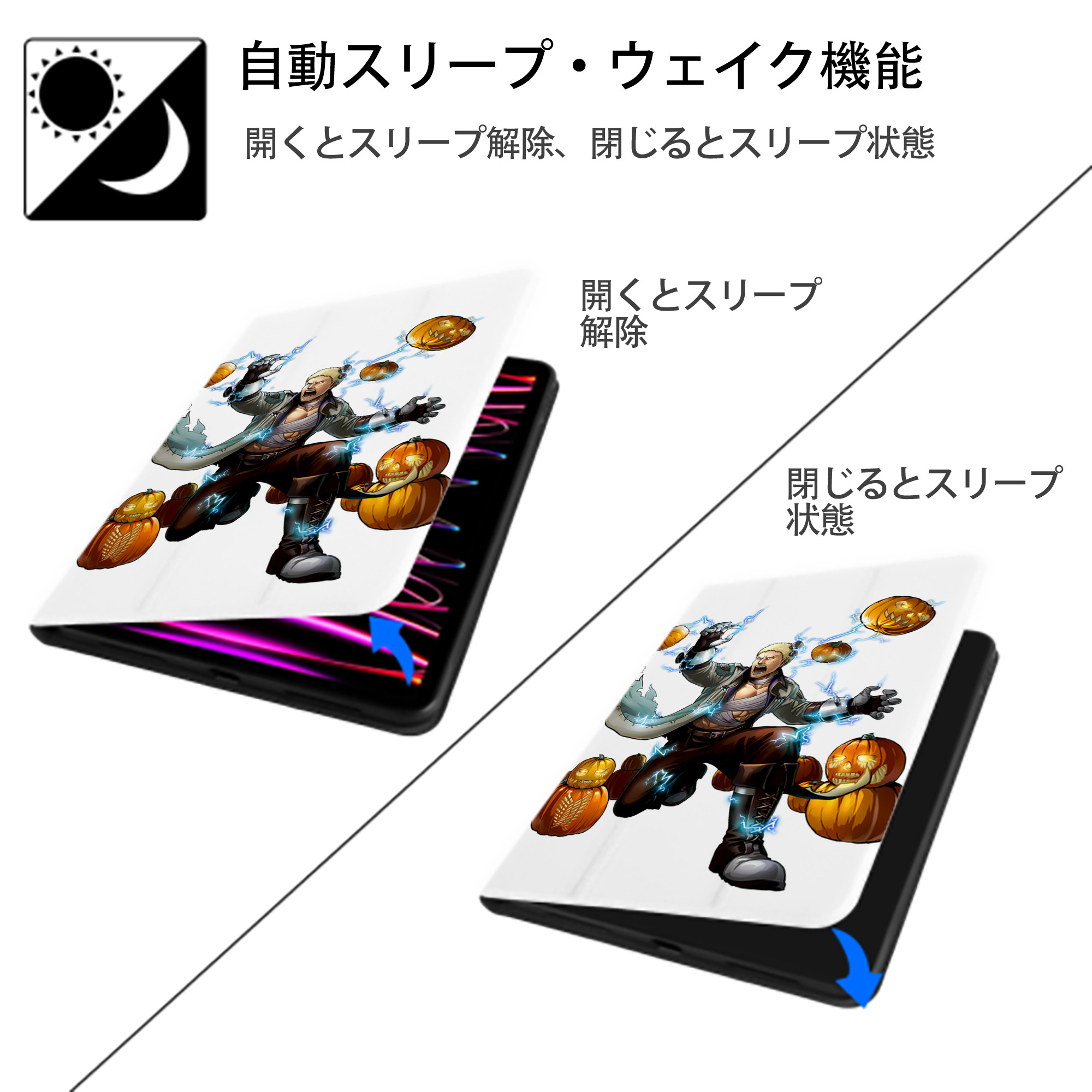 進撃の巨人 ライナー・ブラウン Attack on Titan Reiner Braun IPad ケース ペン収納付き 三つ折りスタンド PUレザー×シリコン 対応機種9.5/10.5/10.9インチ