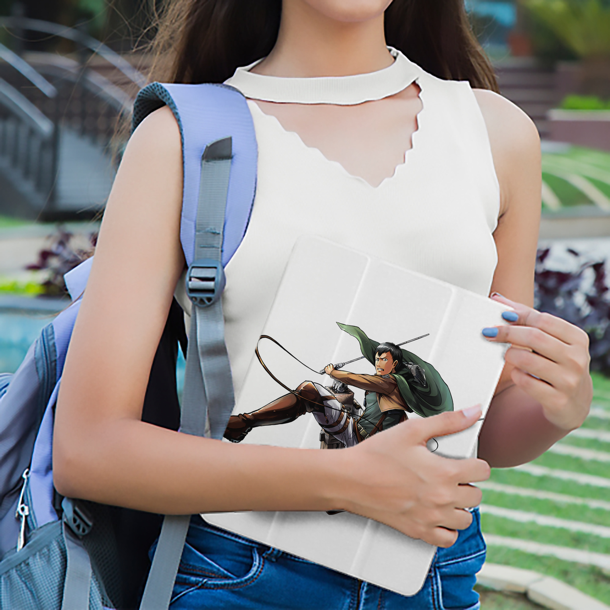 進撃の巨人 ベルトルト・フーバー Attack on Titan Bertholdt Hoover IPad ケース ペン収納付き 三つ折りスタンド PUレザー×シリコン 対応機種9.5/10.5/10.9インチ