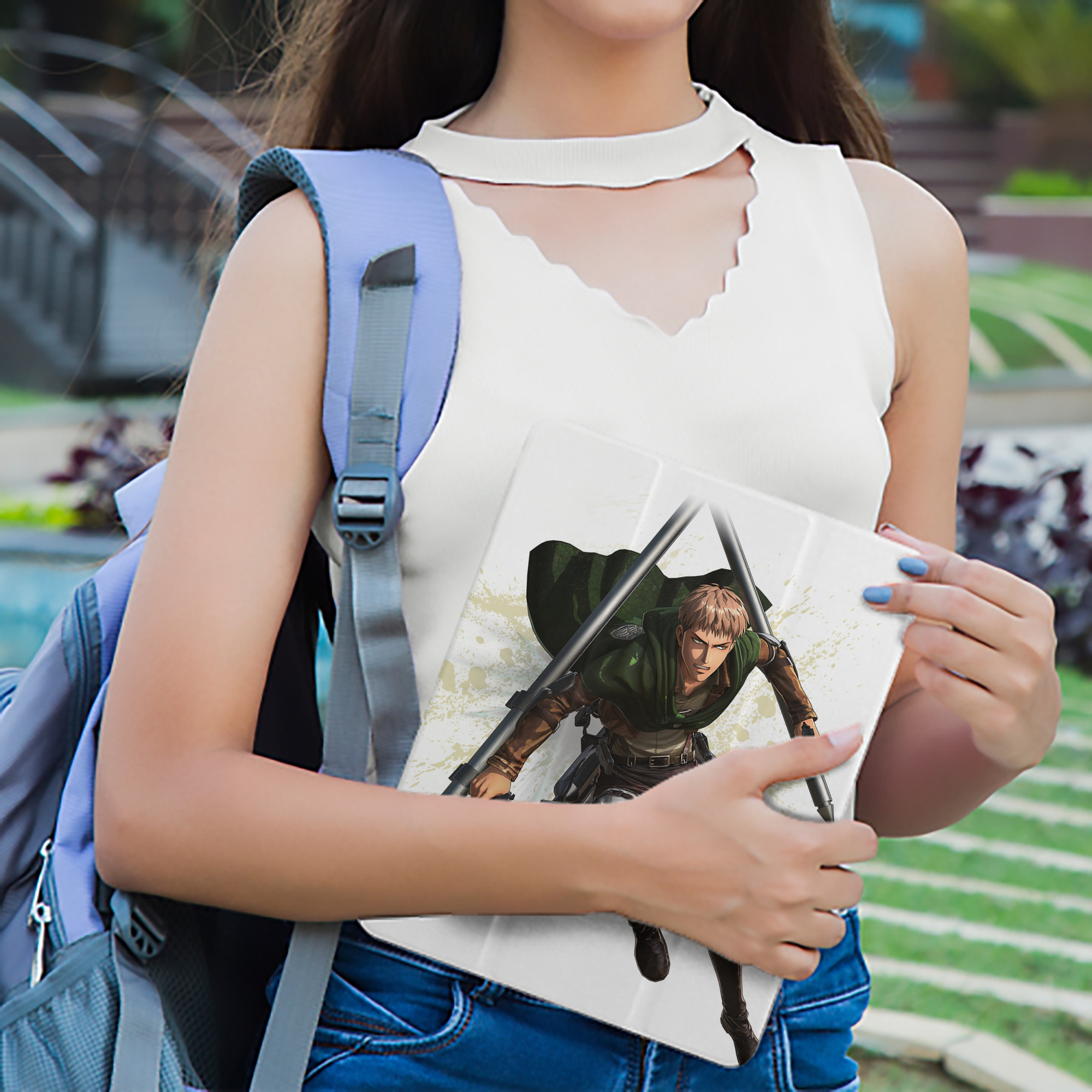 進撃の巨人 ジャン・キルシュタイン Attack on Titan Jean Kirstein IPad ケース ペン収納付き 三つ折りスタンド PUレザー×シリコン 対応機種9.5/10.5/10.9インチ