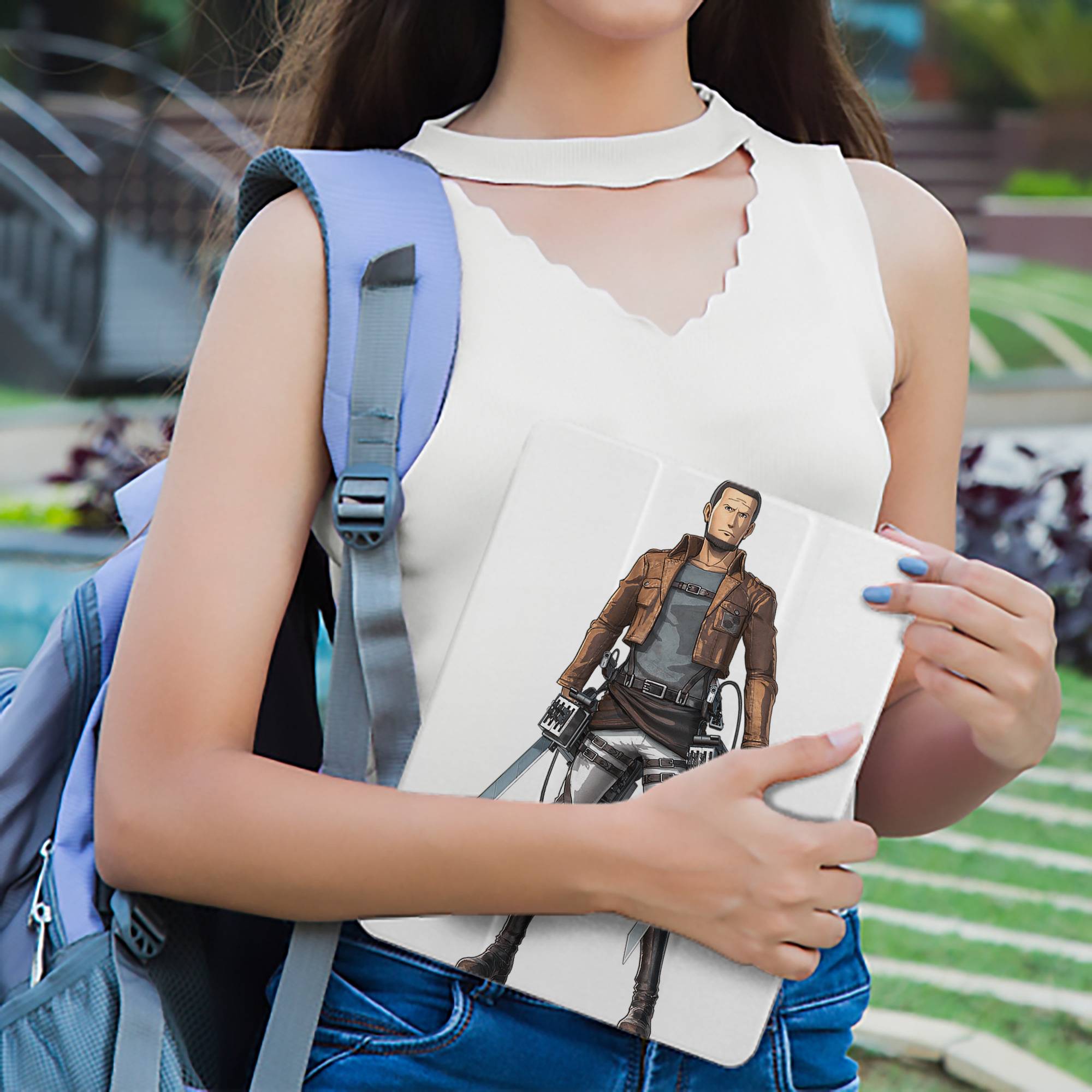 進撃の巨人 Attack on Titan IPad ケース ペン収納付き 三つ折りスタンド PUレザー×シリコン 対応機種9.5/10.5/10.9インチ