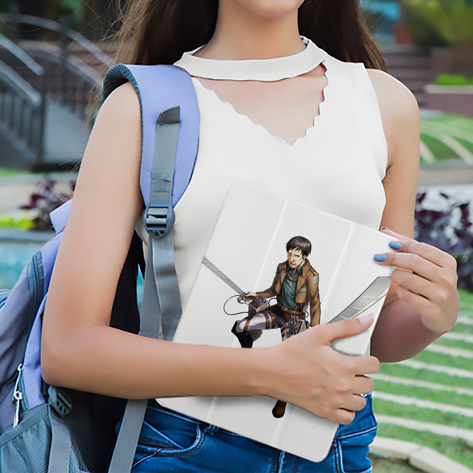 進撃の巨人 Attack on Titan IPad ケース ペン収納付き 三つ折りスタンド PUレザー×シリコン 対応機種9.5/10.5/10.9インチ