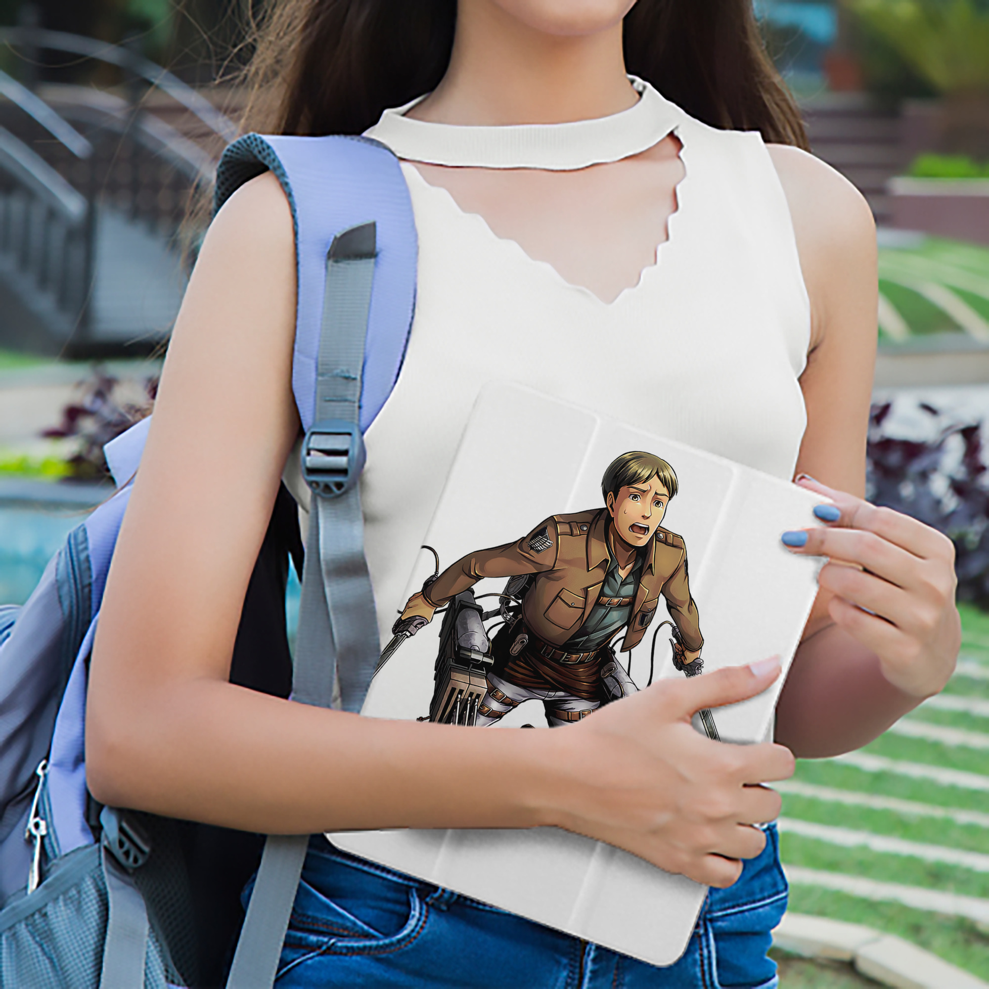 進撃の巨人 Attack on Titan IPad ケース ペン収納付き 三つ折りスタンド PUレザー×シリコン 対応機種9.5/10.5/10.9インチ