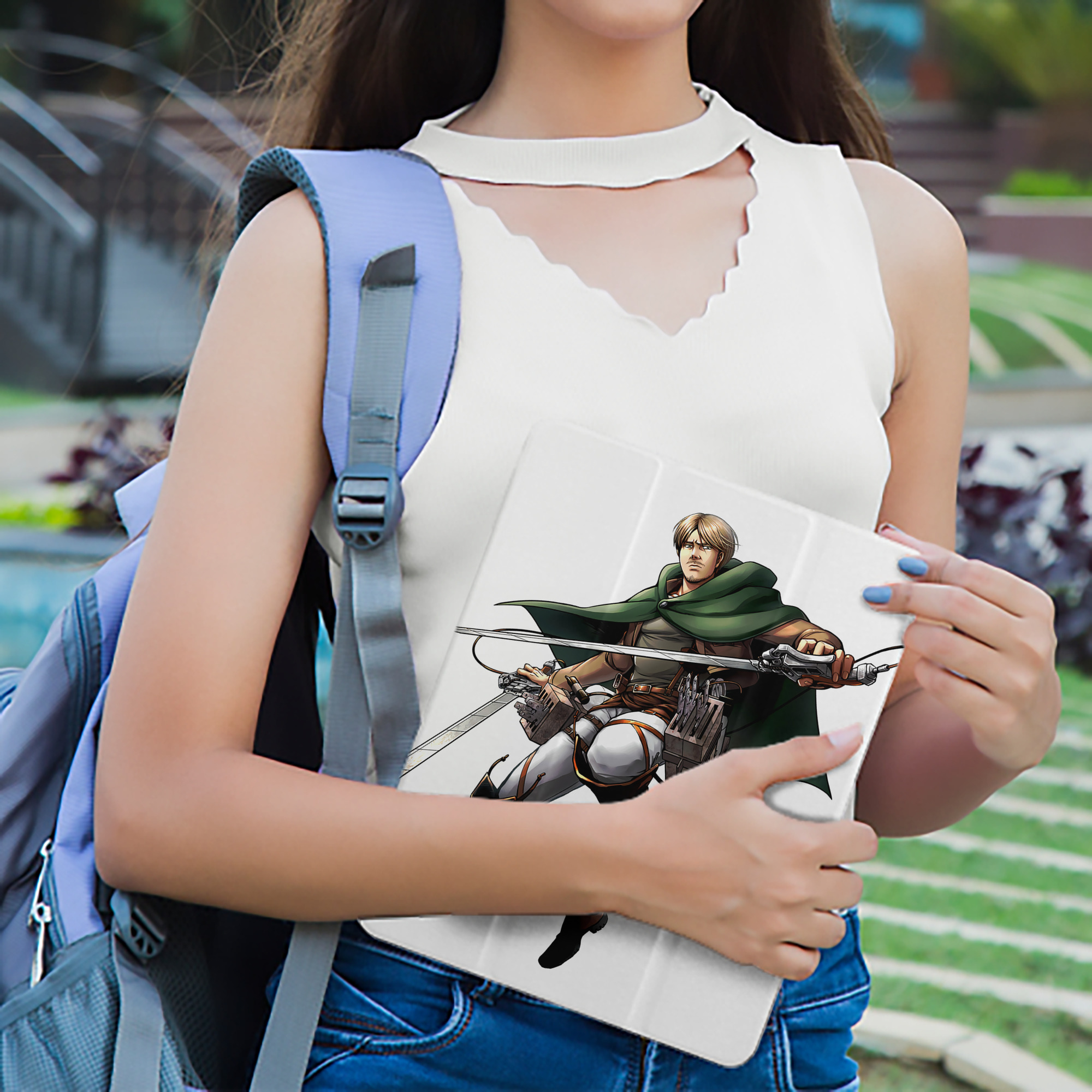 進撃の巨人 Attack on Titan IPad ケース ペン収納付き 三つ折りスタンド PUレザー×シリコン 対応機種9.5/10.5/10.9インチ