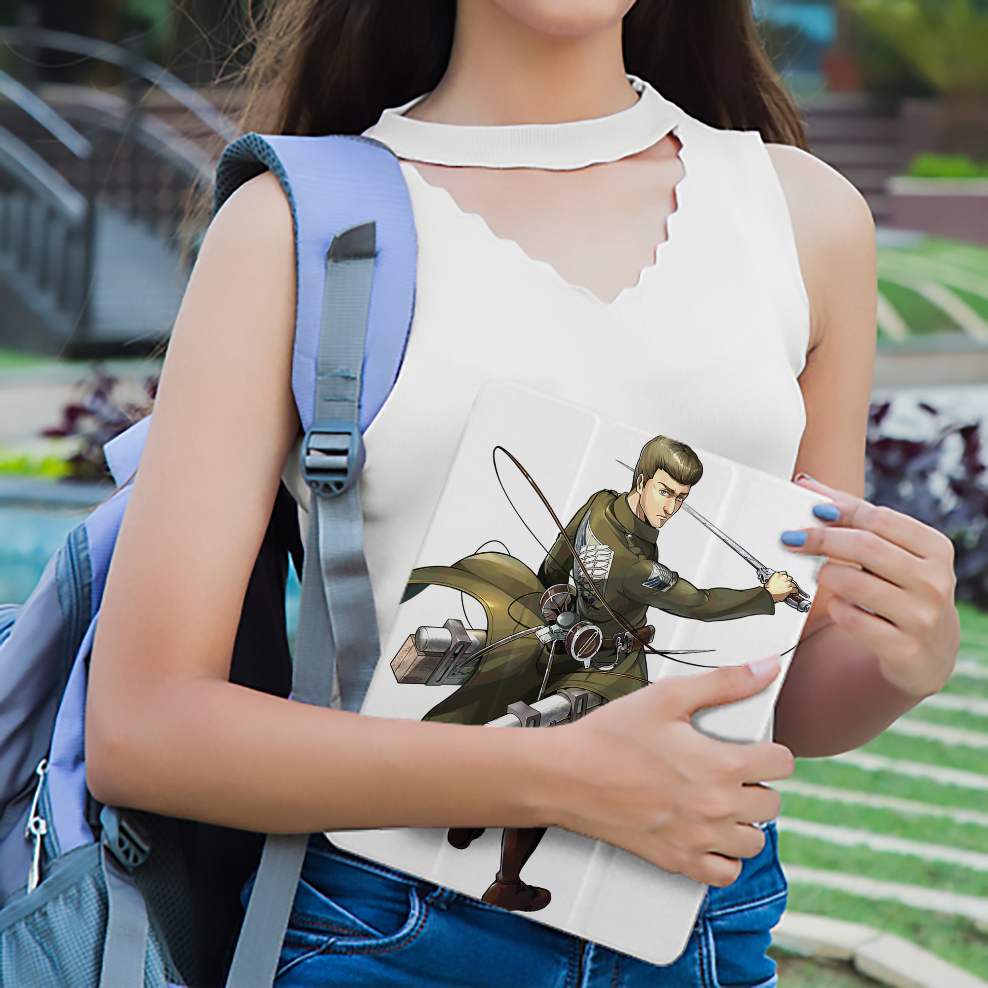 進撃の巨人 Attack on Titan IPad ケース ペン収納付き 三つ折りスタンド PUレザー×シリコン 対応機種9.5/10.5/10.9インチ