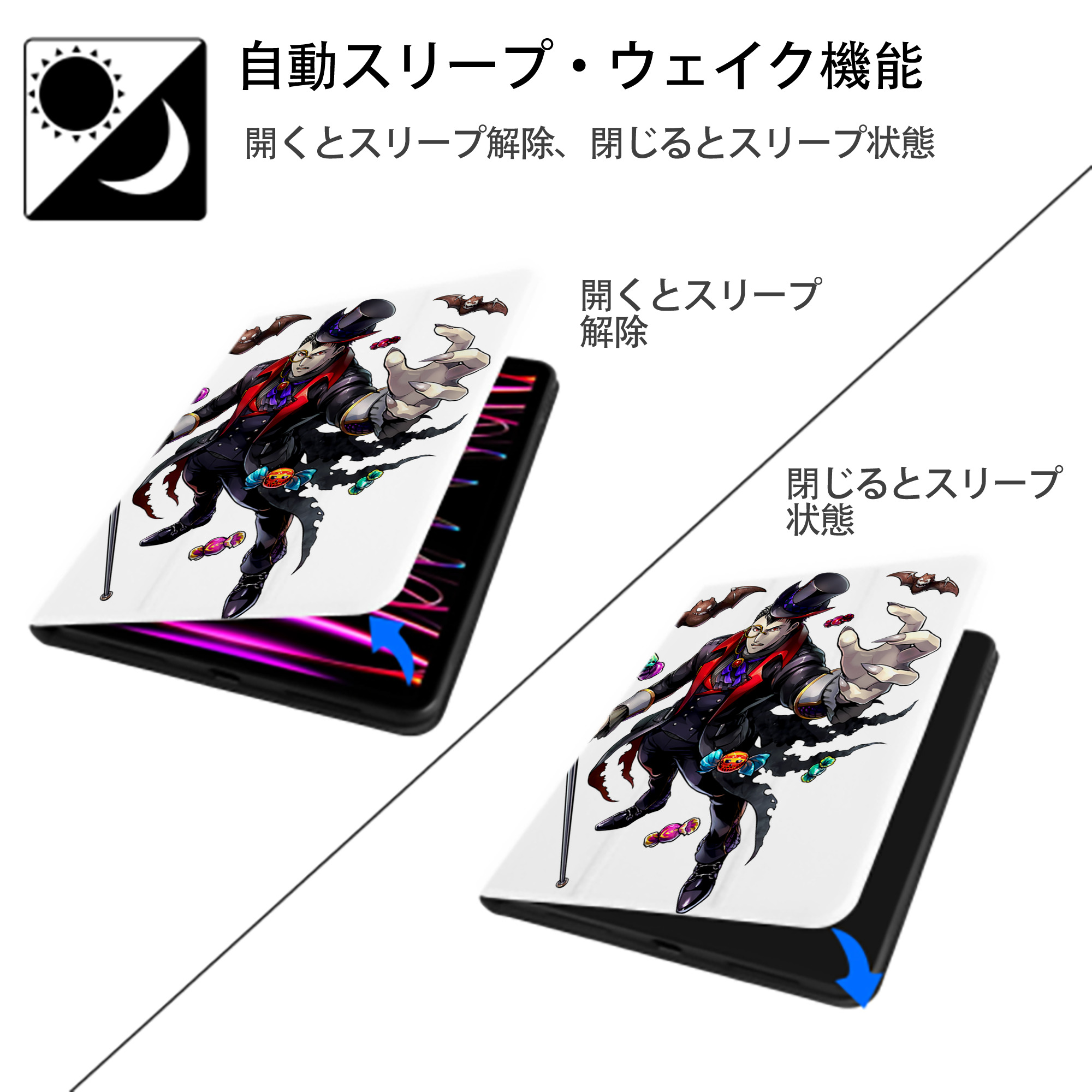 進撃の巨人 Attack on Titan IPad ケース ペン収納付き 三つ折りスタンド PUレザー×シリコン 対応機種9.5/10.5/10.9インチ