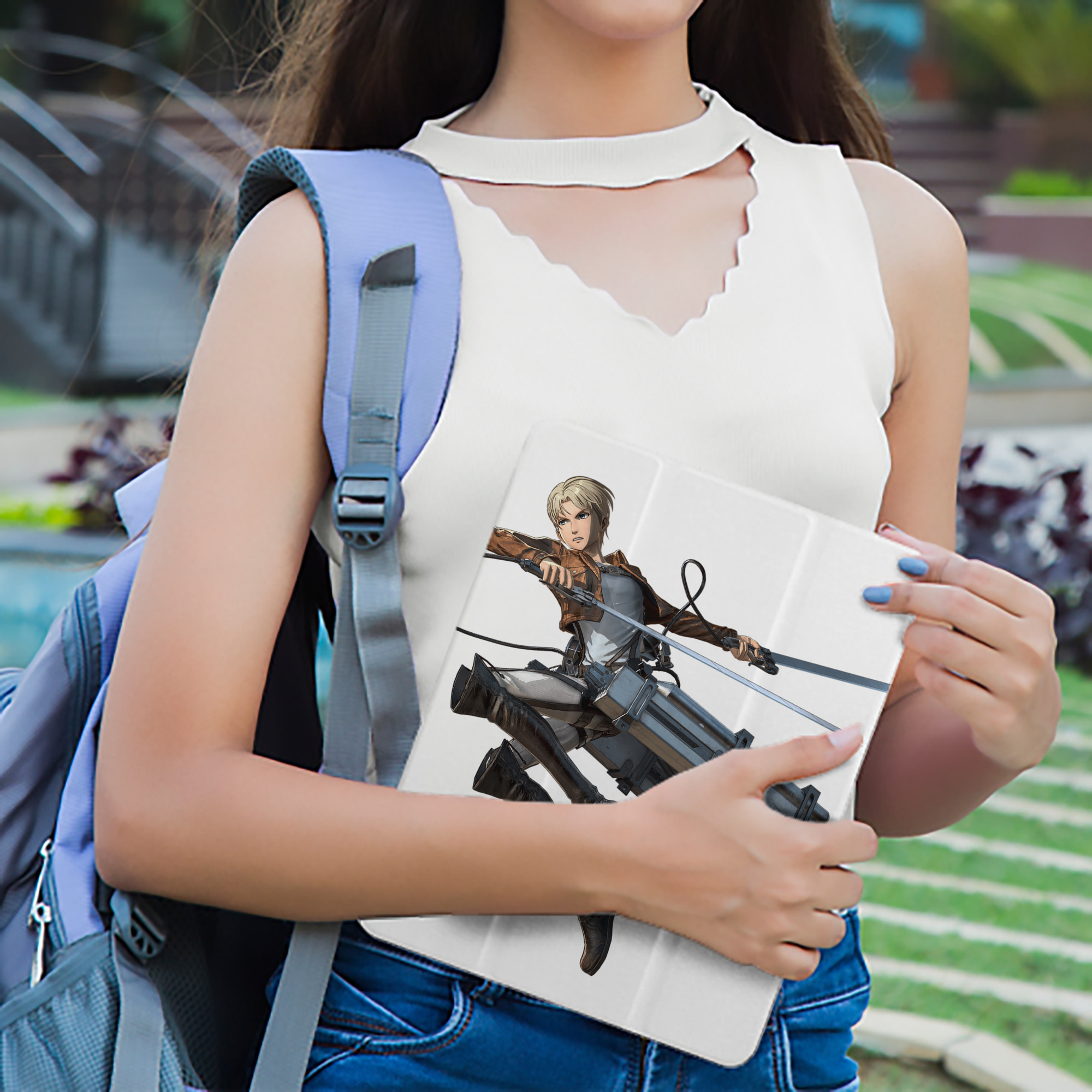 進撃の巨人 Attack on Titan IPad ケース ペン収納付き 三つ折りスタンド PUレザー×シリコン 対応機種9.5/10.5/10.9インチ