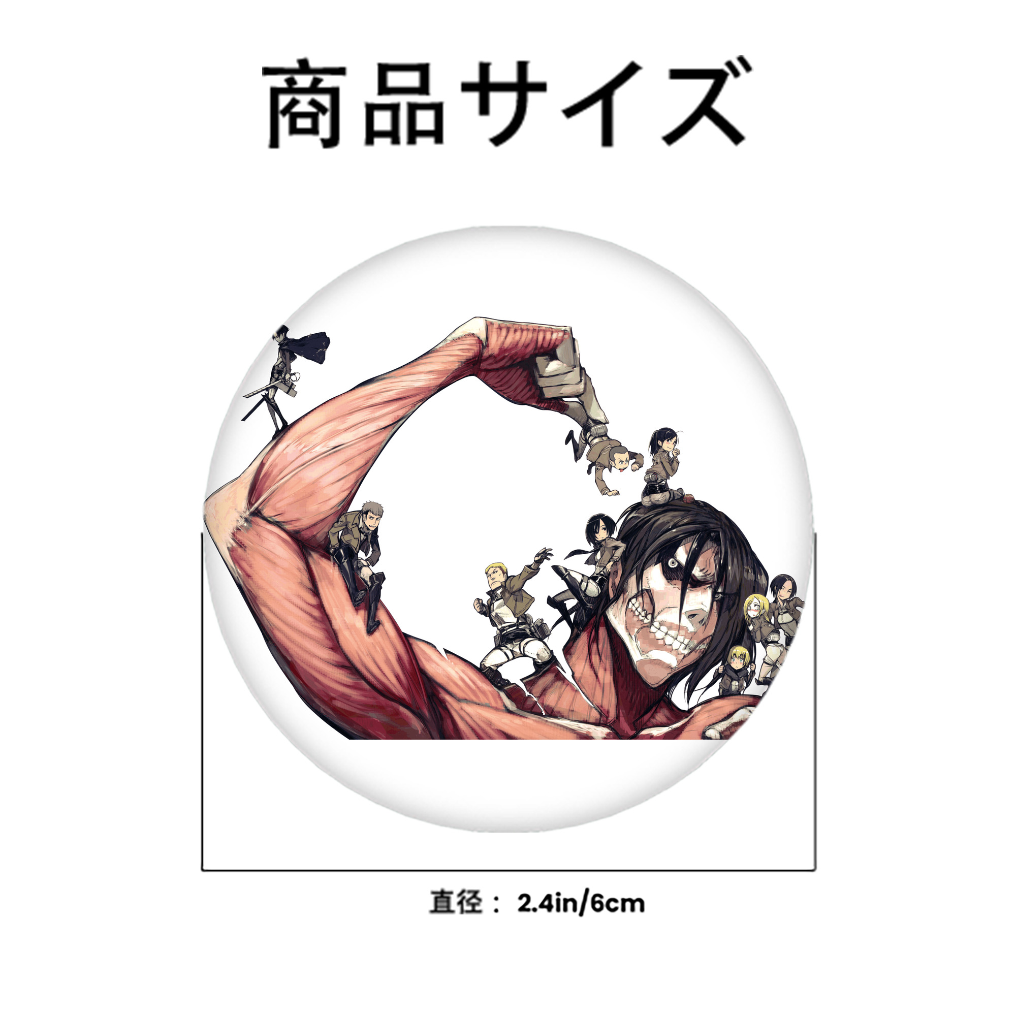 進撃の巨人 Attack on Titan 6cm 缶バッジ 複数セット