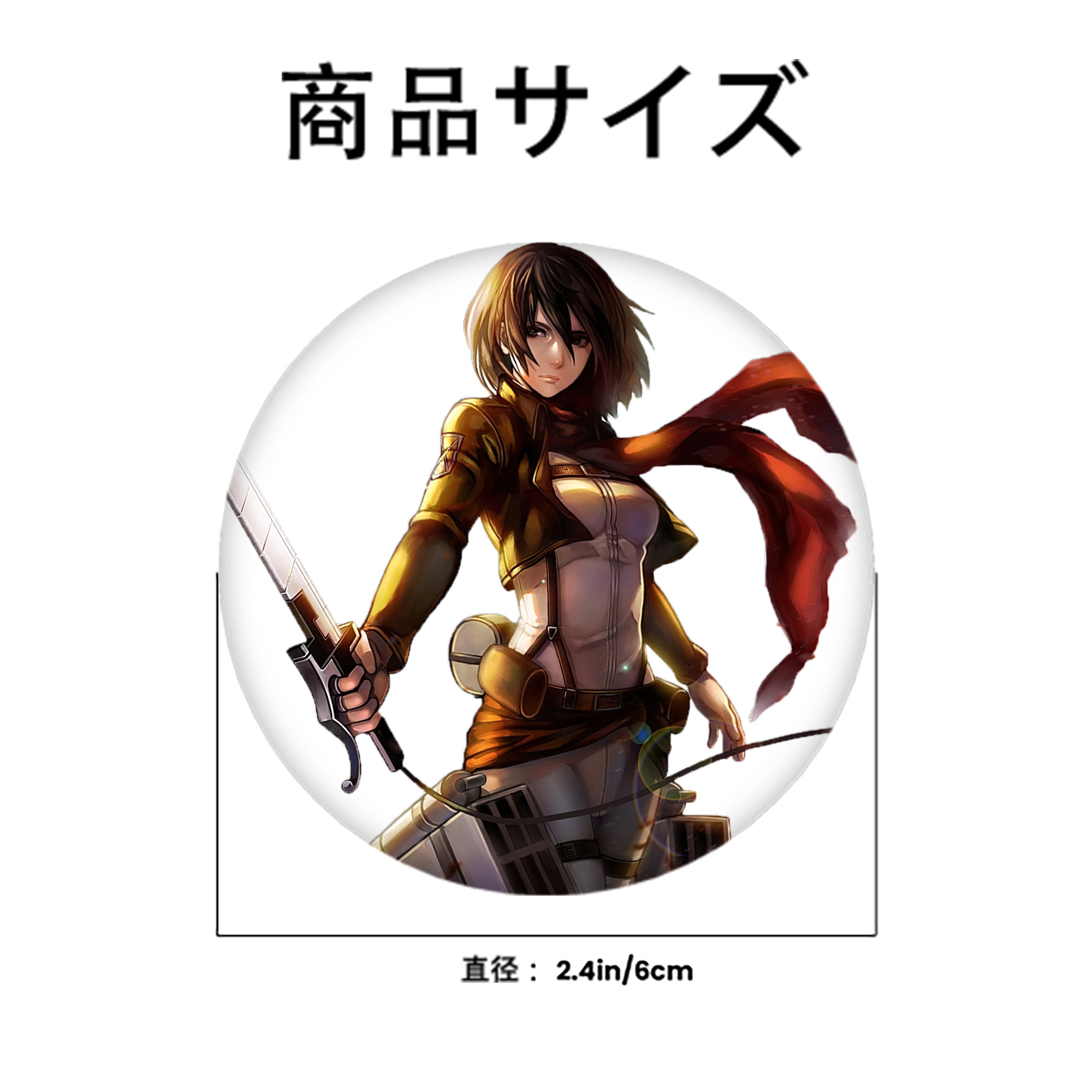 進撃の巨人 ミカサ·アッカーマン Attack on Titan Mikasa Ackerman 6cm 缶バッジ 複数セット
