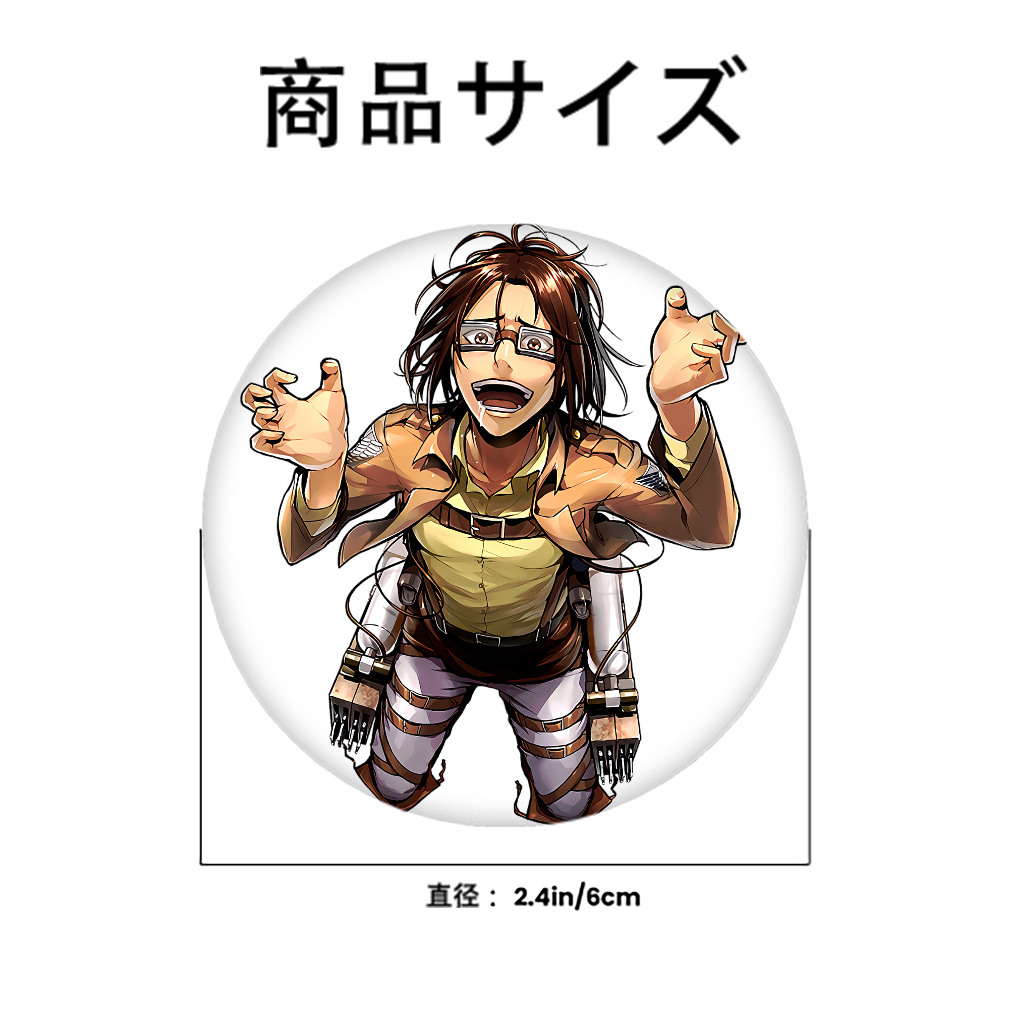 進撃の巨人 ハンジ·ゾエ Attack on Titan Hanji Zoe 6cm 缶バッジ 複数セット