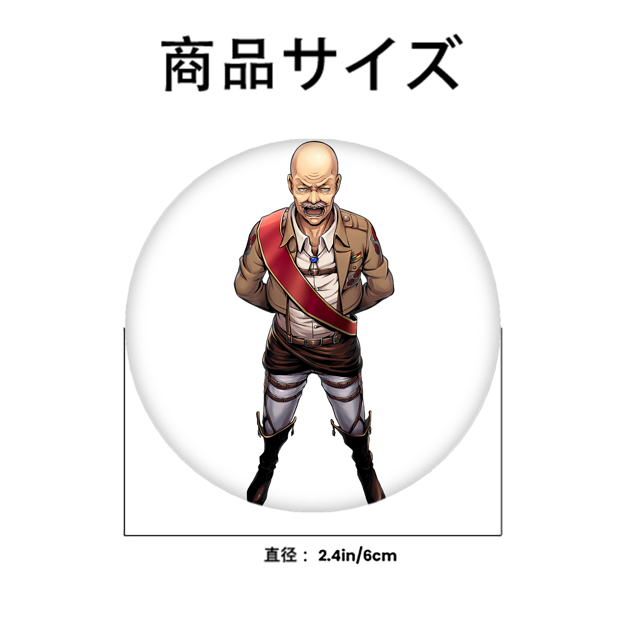 進撃の巨人 ドット·ピクシス Attack on Titan Dot Pixis 6cm 缶バッジ 複数セット