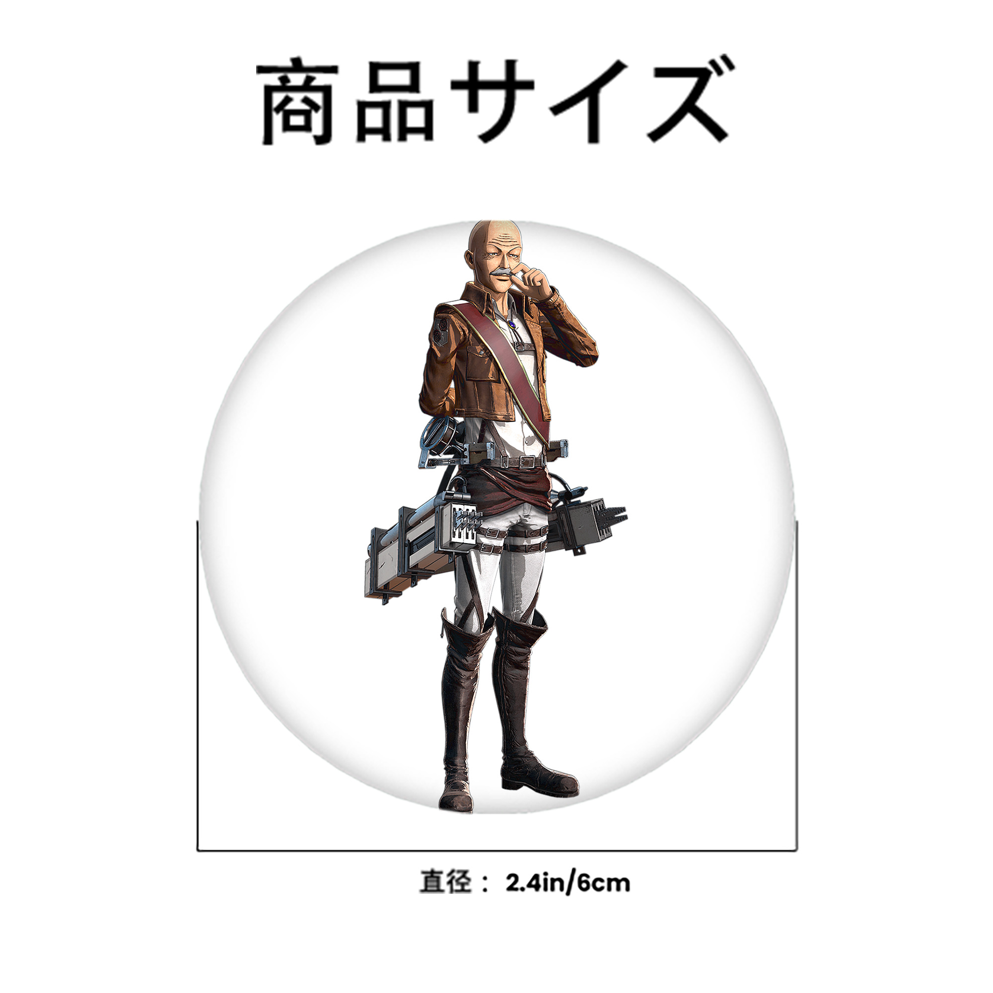 進撃の巨人 ドット·ピクシス Attack on Titan Dot Pixis 6cm 缶バッジ 複数セット