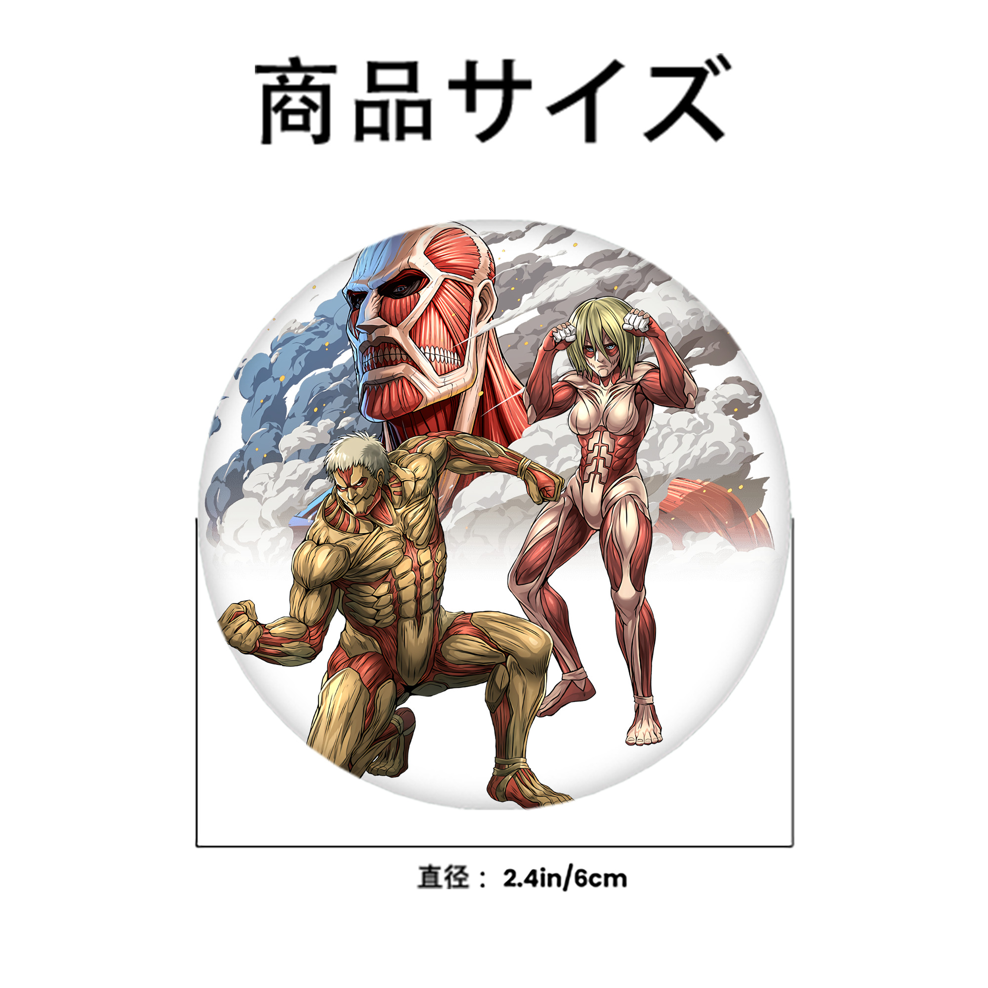 進撃の巨人 Attack on Titan 6cm 缶バッジ 複数セット