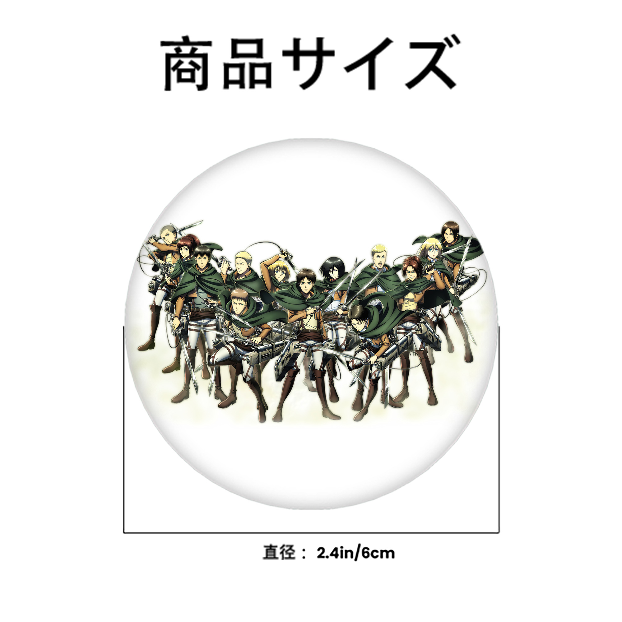 進撃の巨人 Attack on Titan 6cm 缶バッジ 複数セット