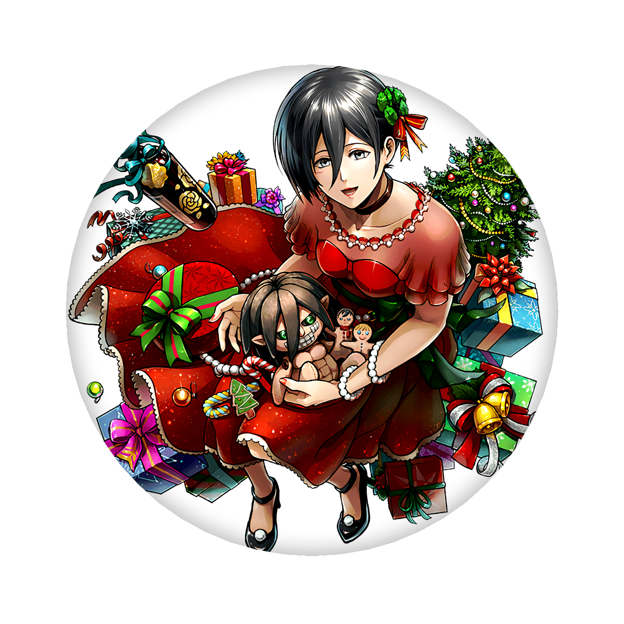 （画像用） 進撃の巨人 ミカサ·アッカーマン Attack on Titan Mikasa Ackerman 6cm 缶バッジ 複数セット