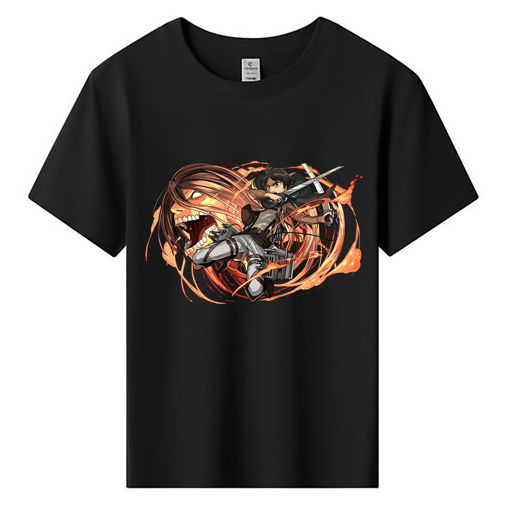 （画像用） 進撃の巨人 エレン･イェーガー Attack on Titan Eren Jäger 綿100％キッズTシャツ（フロントプリント）