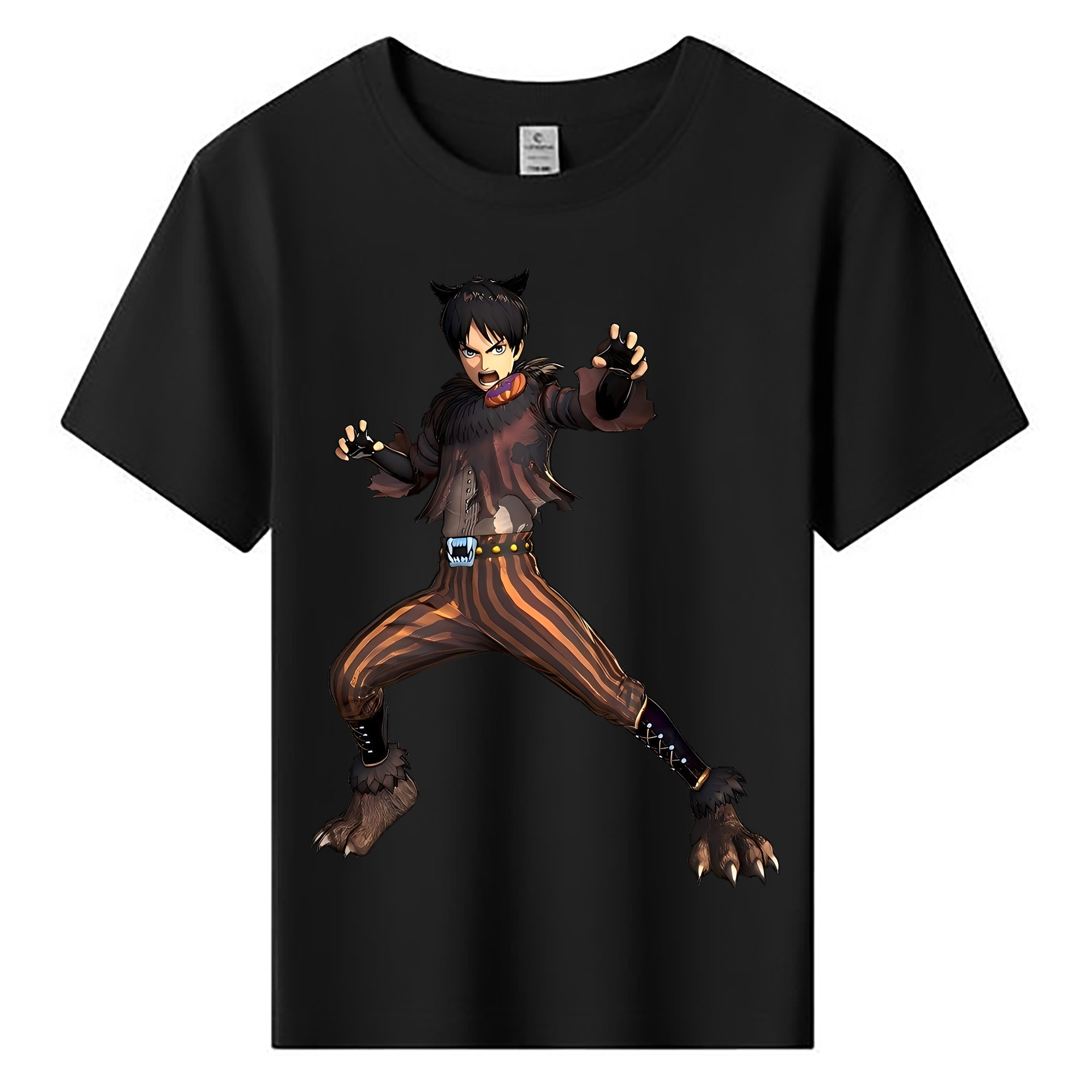 （画像用） 進撃の巨人 エレン･イェーガー Attack on Titan Eren Jäger 綿100％キッズTシャツ（フロントプリント）