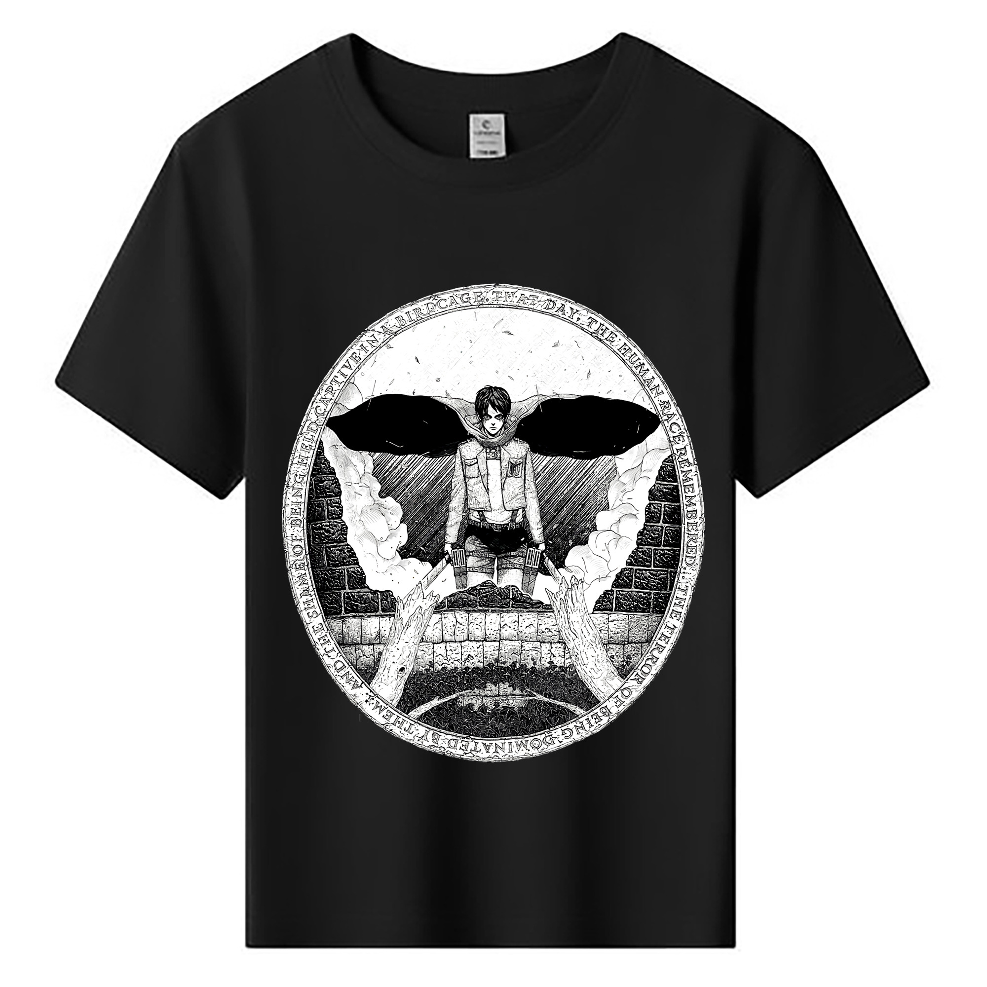 （画像用） 進撃の巨人 エレン･イェーガー Attack on Titan Eren Jäger 綿100％キッズTシャツ（フロントプリント）
