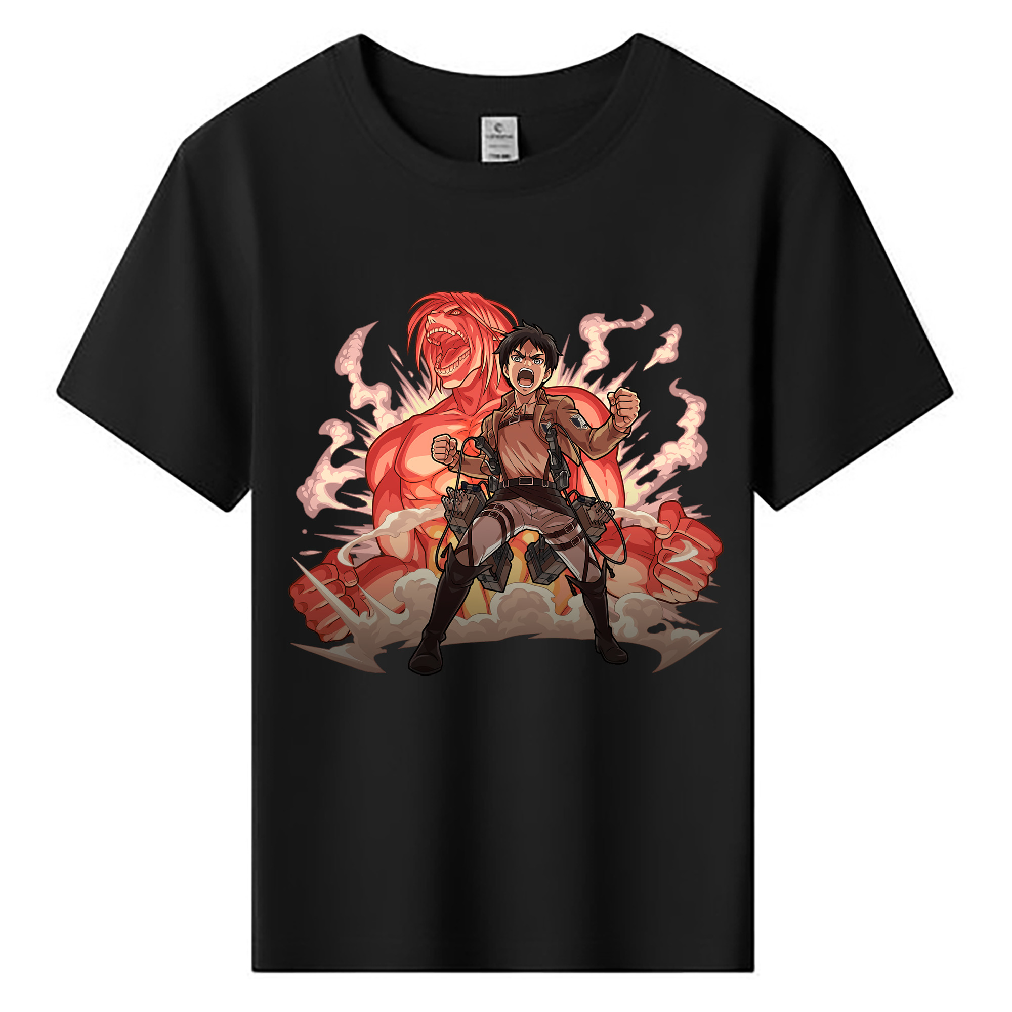 （画像用） 進撃の巨人 エレン･イェーガー Attack on Titan Eren Jäger 綿100％キッズTシャツ（フロントプリント）