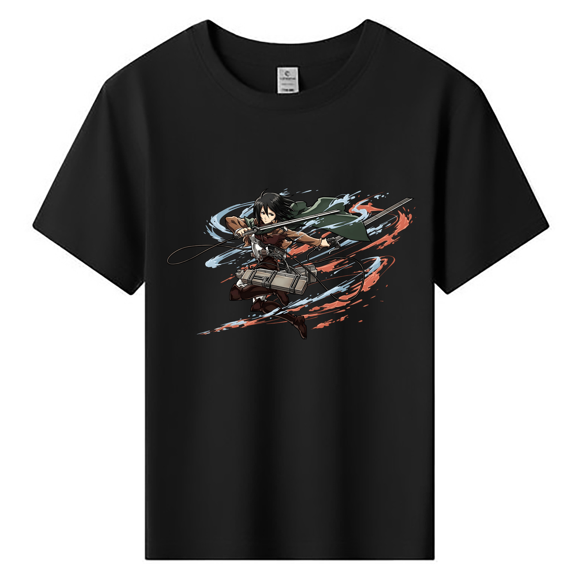 （画像用） 進撃の巨人 ミカサ·アッカーマン Attack on Titan Mikasa Ackerman 綿100％キッズTシャツ（フロントプリント）
