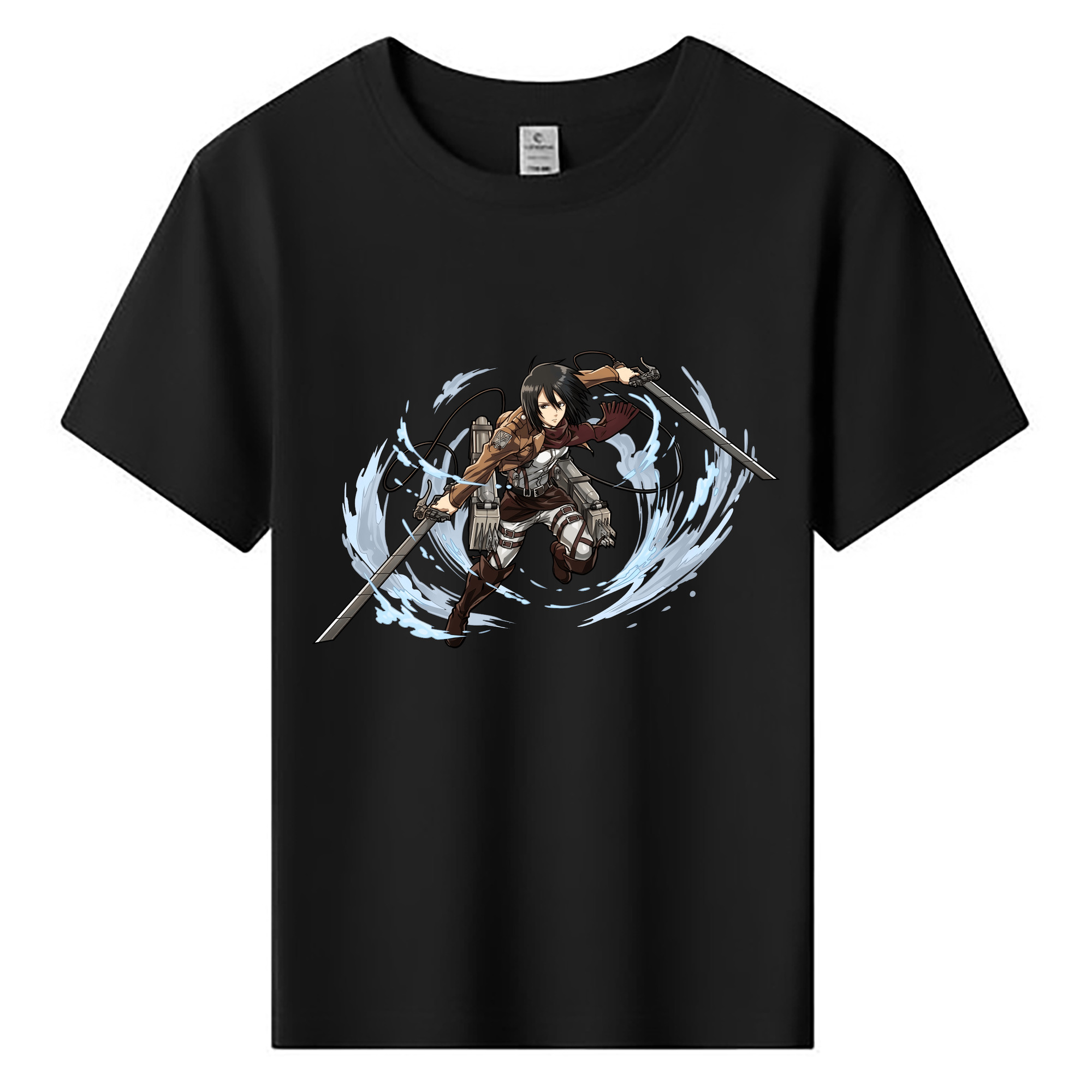 （画像用） 進撃の巨人 ミカサ·アッカーマン Attack on Titan Mikasa Ackerman 綿100％キッズTシャツ（フロントプリント）
