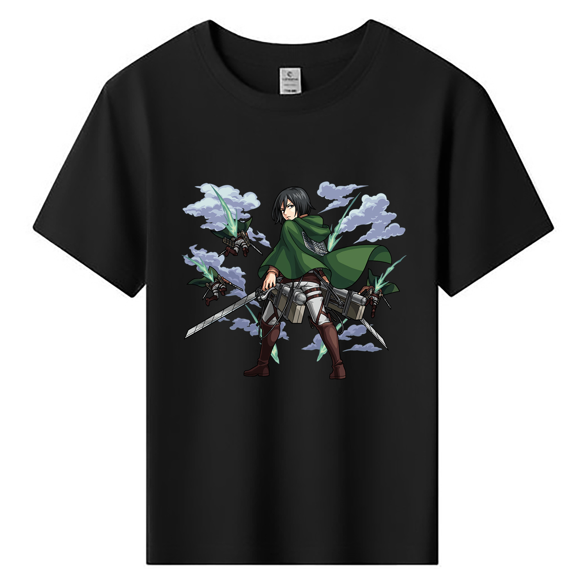 （画像用） 進撃の巨人 ミカサ·アッカーマン Attack on Titan Mikasa Ackerman 綿100％キッズTシャツ（フロントプリント）