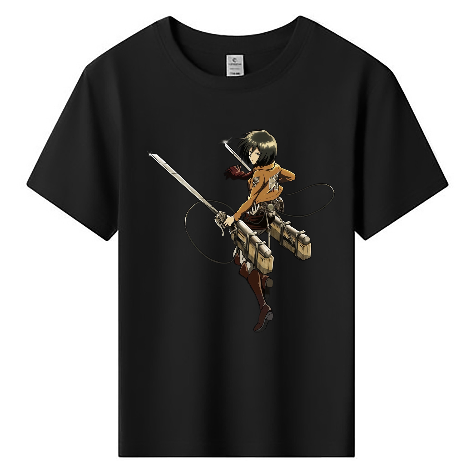 （画像用） 進撃の巨人 ミカサ·アッカーマン Attack on Titan Mikasa Ackerman 綿100％キッズTシャツ（フロントプリント）