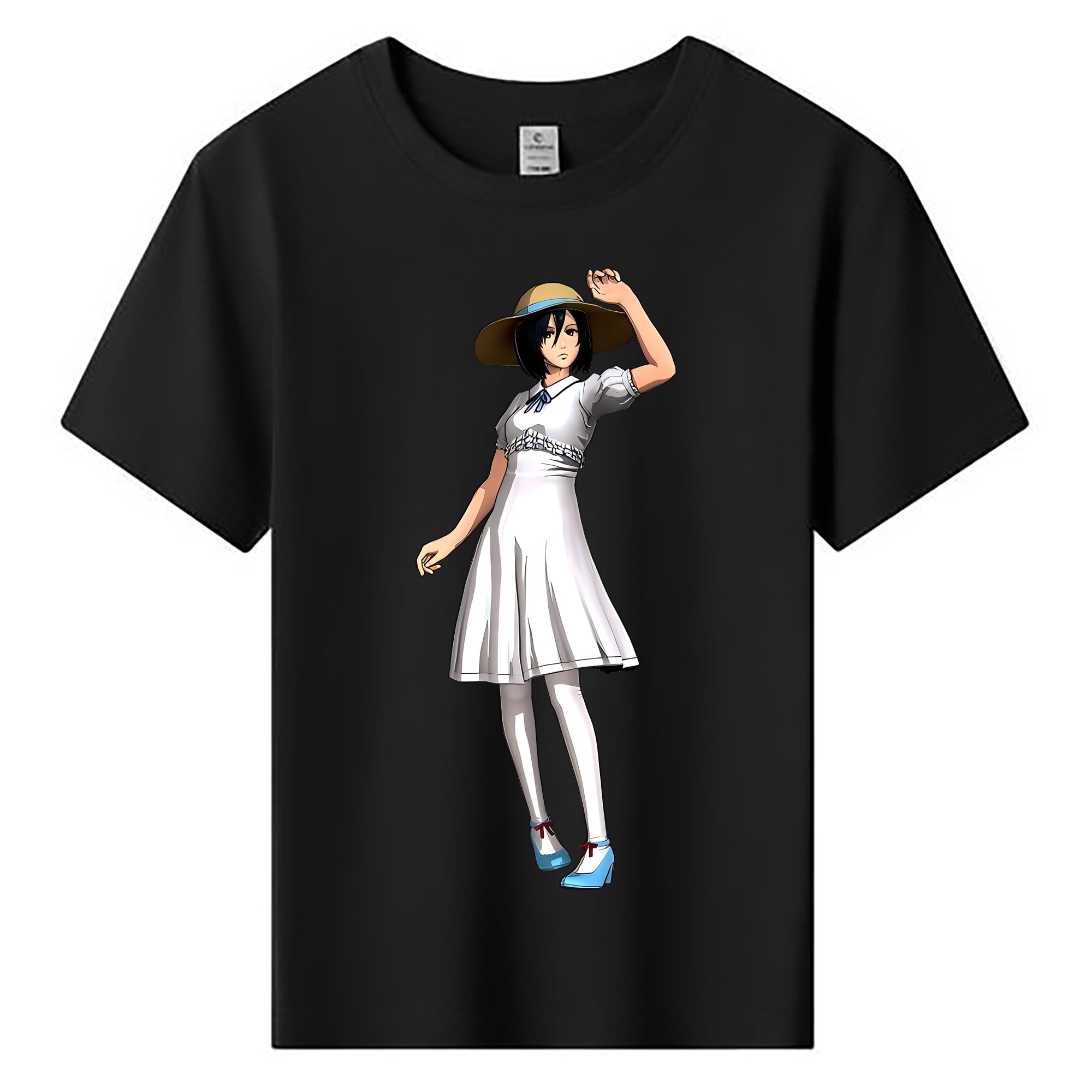 （画像用） 進撃の巨人 ミカサ·アッカーマン Attack on Titan Mikasa Ackerman 綿100％キッズTシャツ（フロントプリント）